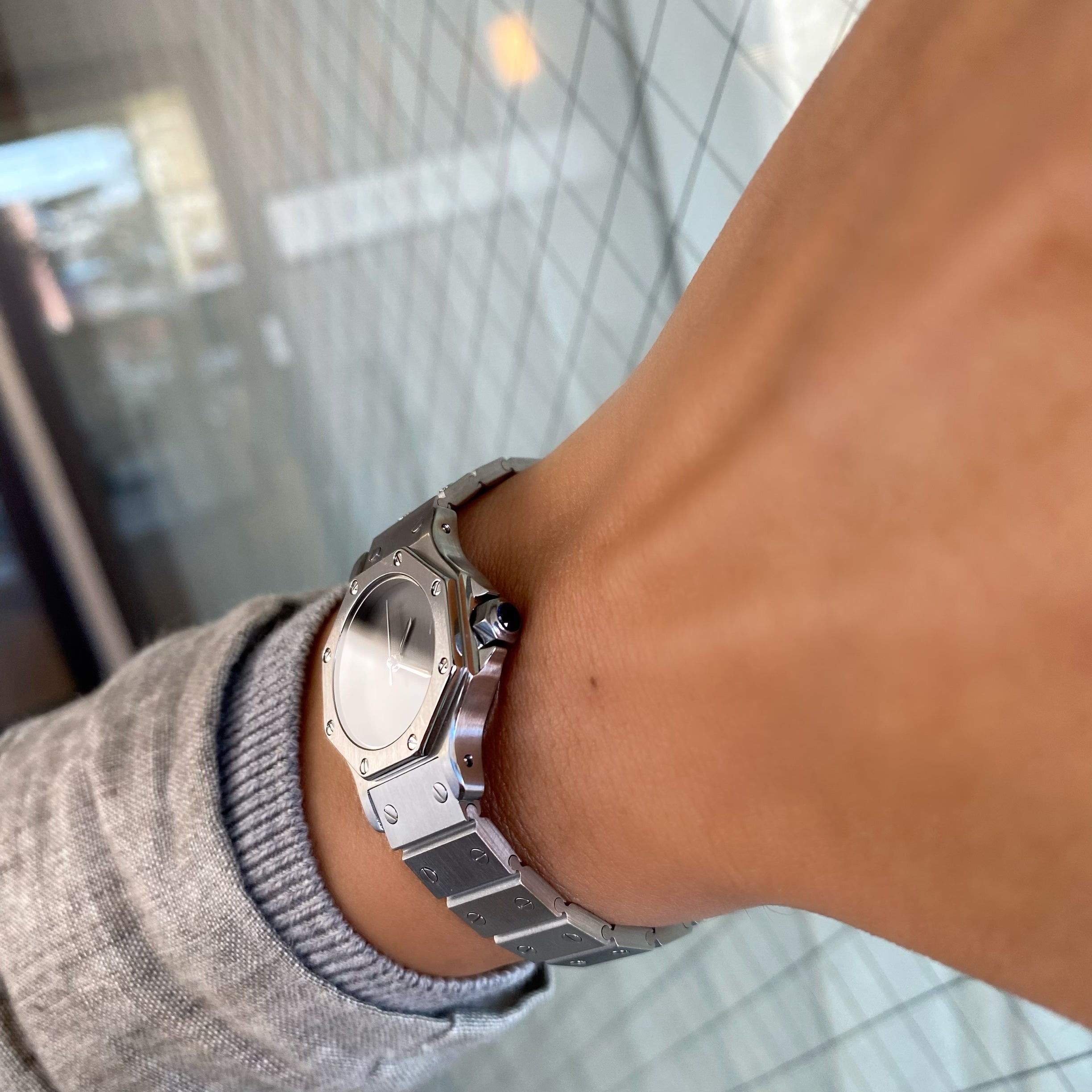 【Cartier】カルティエ<BR>サントスオクタゴン SMステンレスGray永久保証書付き