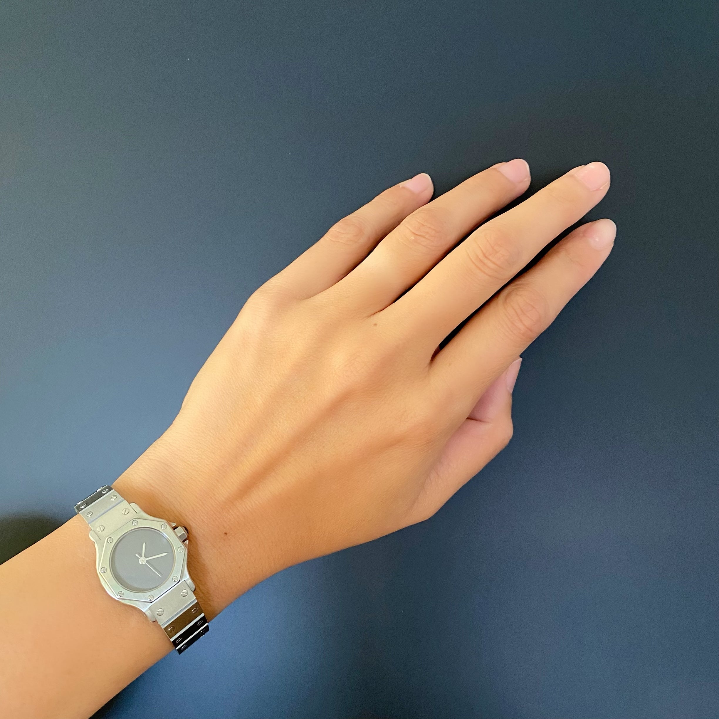 【Cartier】カルティエ<BR>サントスオクタゴン SMステンレスGray永久保証書付き