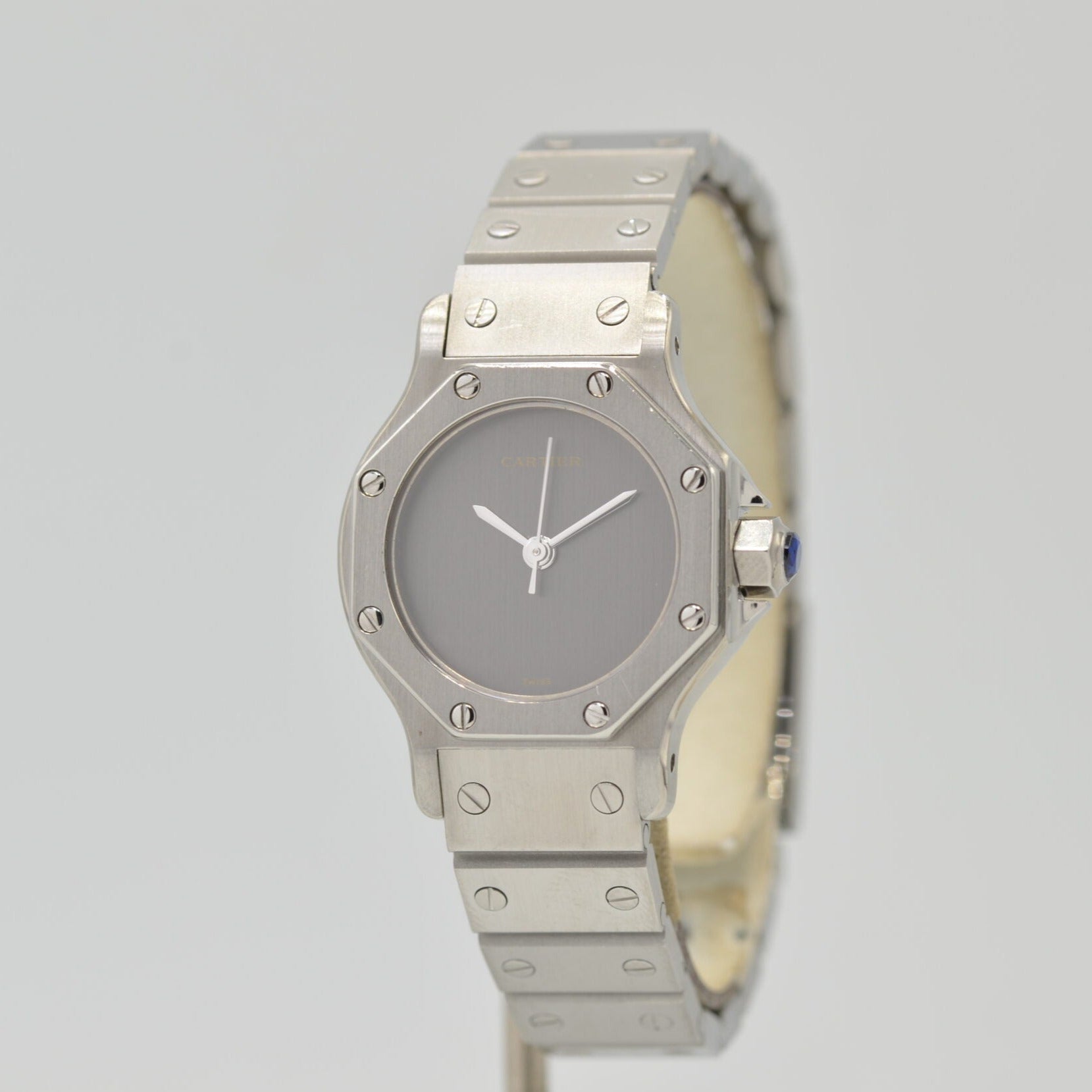 【Cartier】カルティエ<BR>サントスオクタゴン SMステンレスGray永久保証書付き