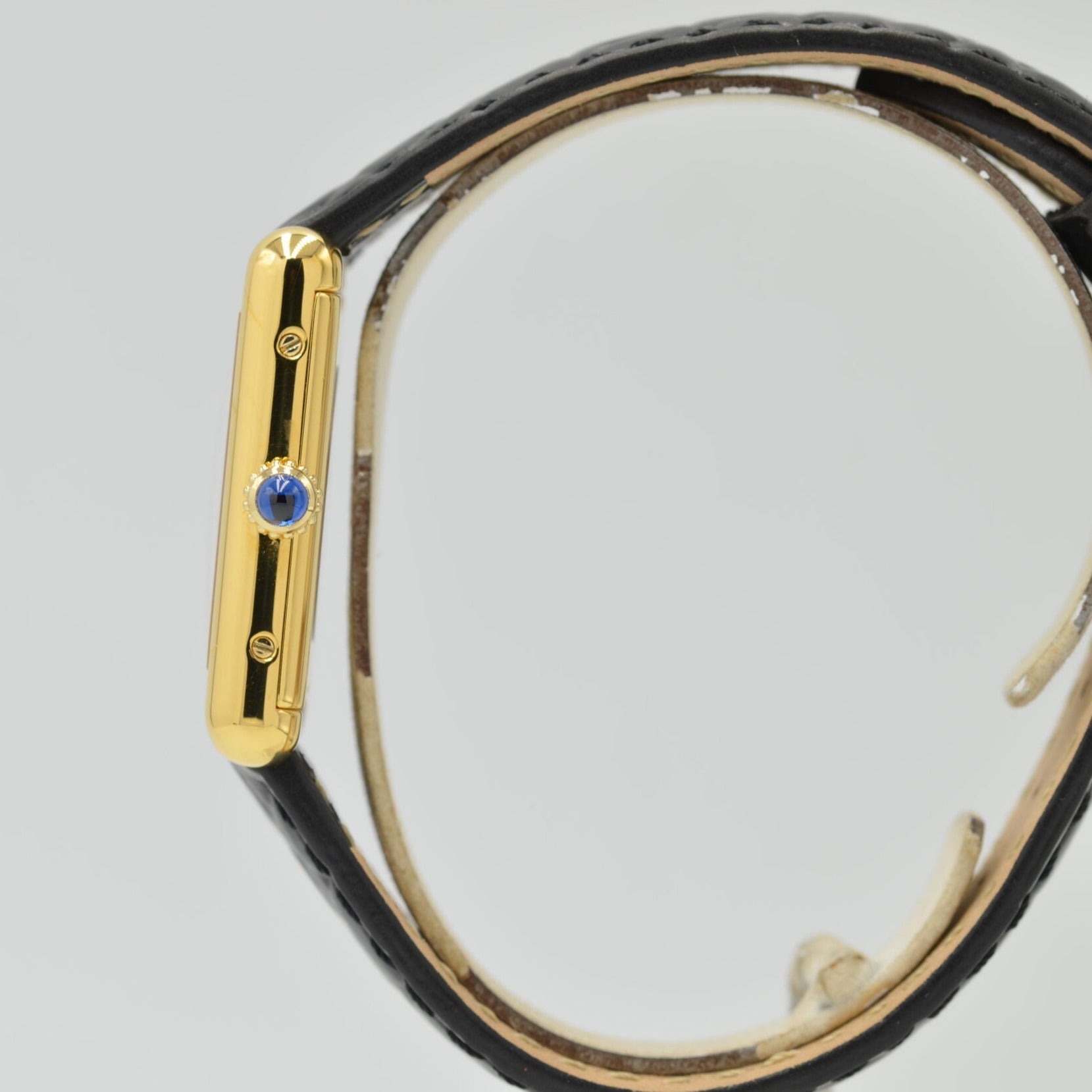 【Cartier】カルティエ<BR>マストタンク LMオニキスブラック永久保証書付き