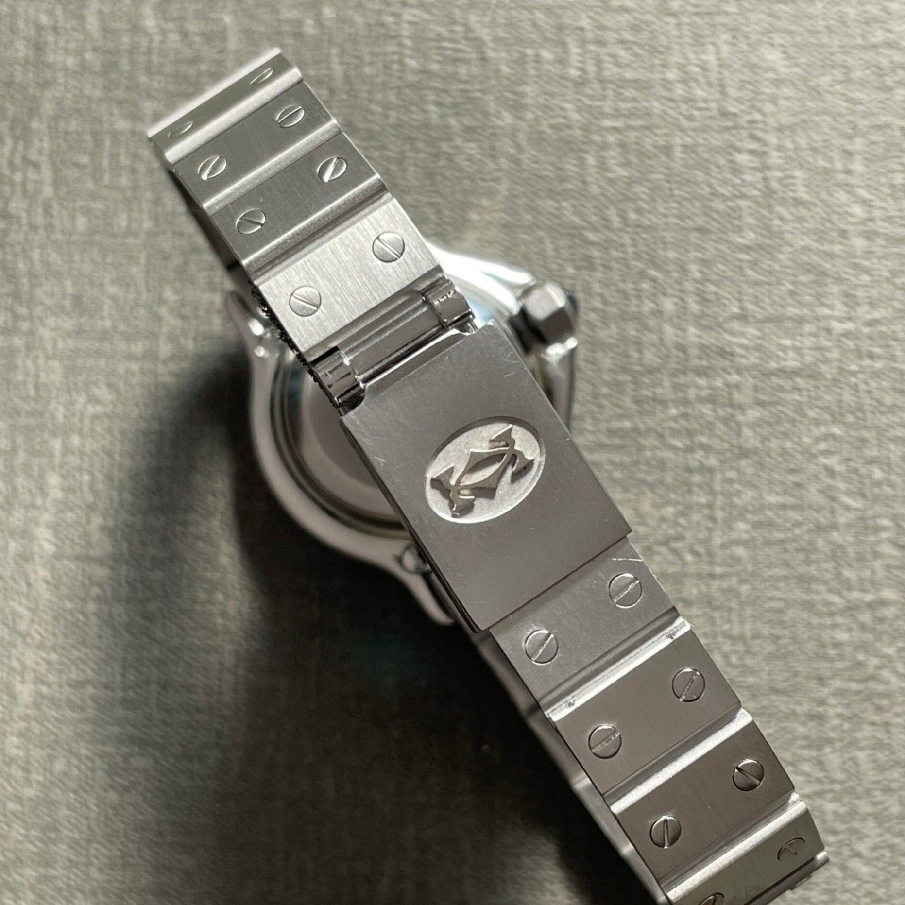 【Cartier】カルティエ<BR>サントスオクタゴン SMステンレスGray永久保証書付き