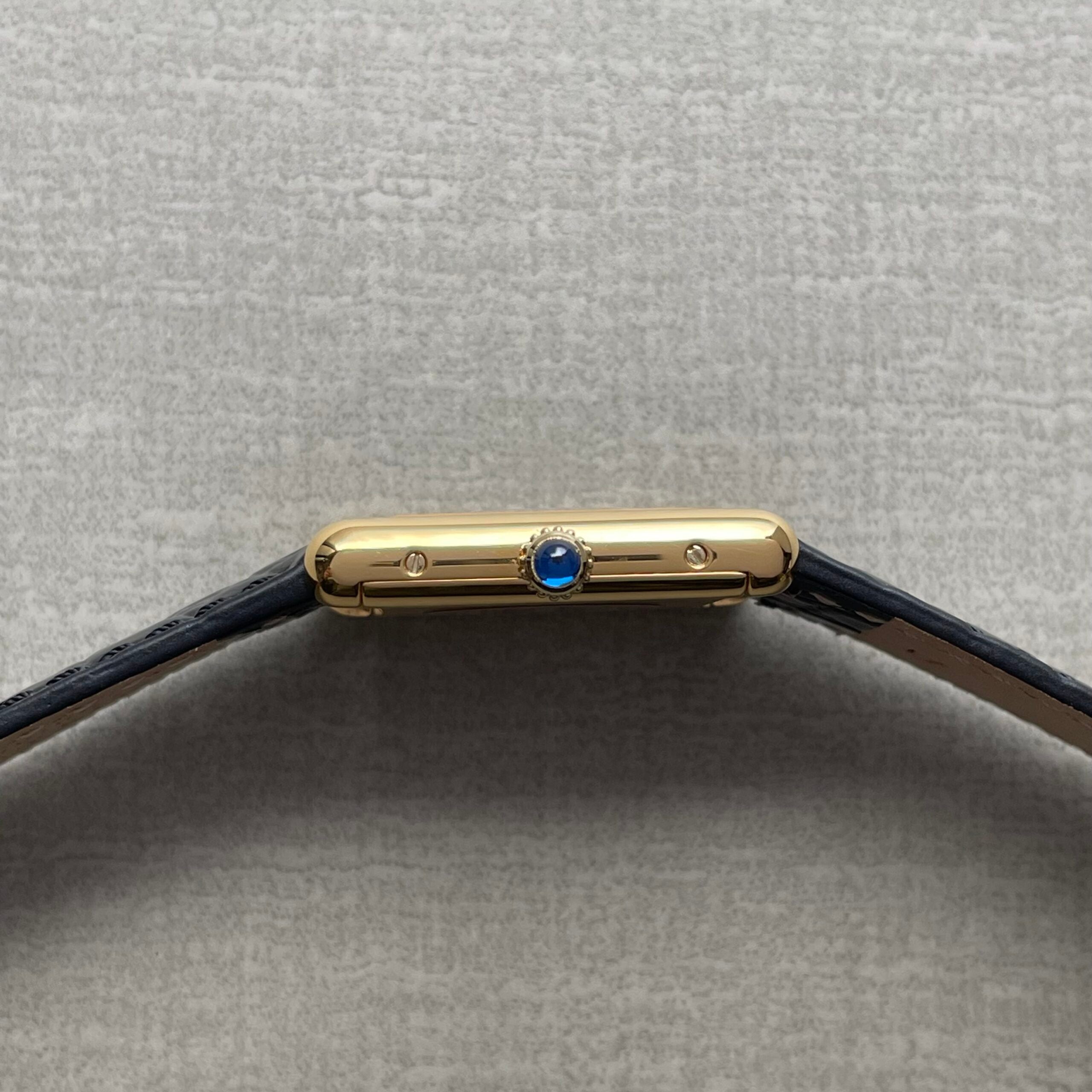 【Cartier】カルティエ<BR>マストタンク LMオニキスブラック永久保証書付き