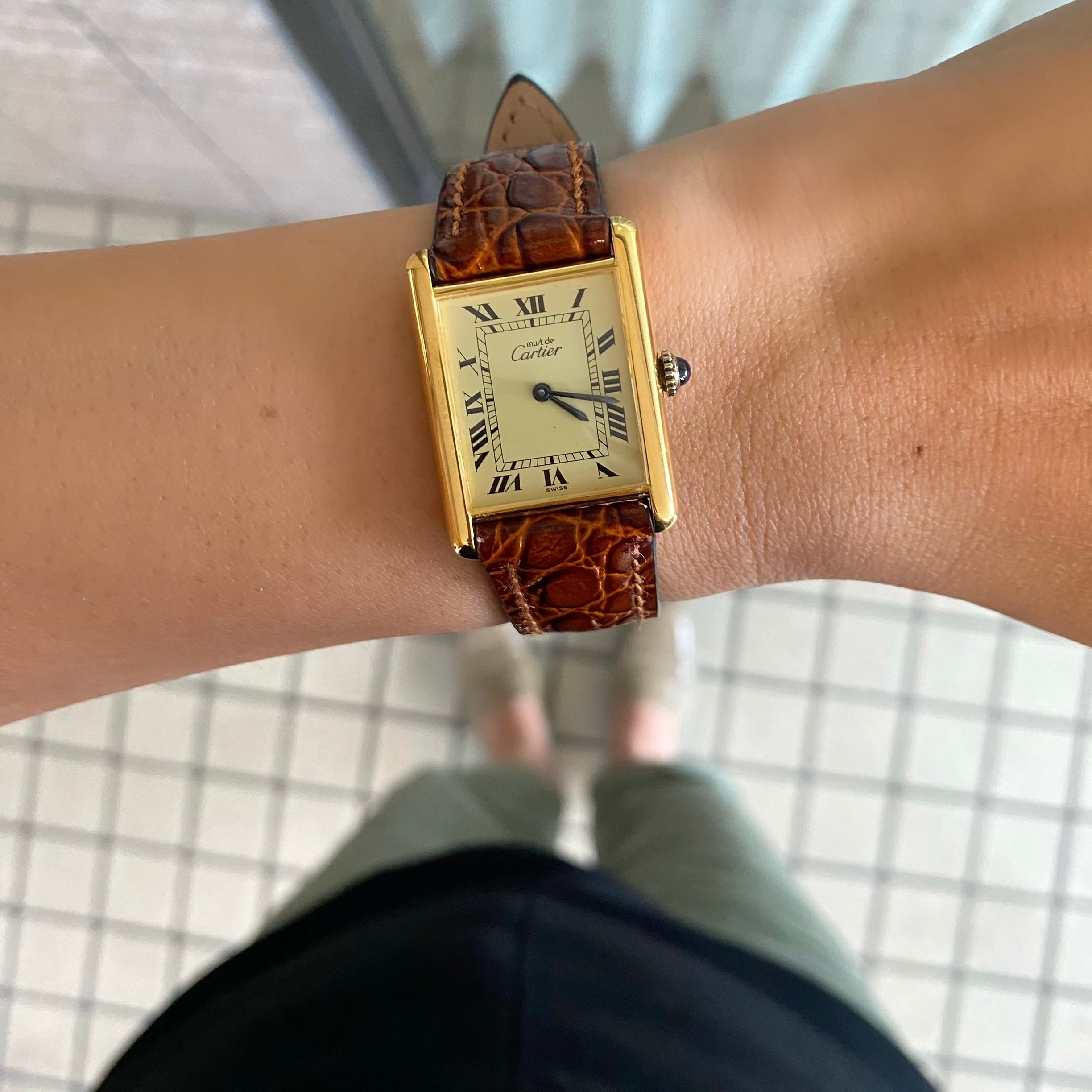 [Cartier] Cartier Must Tank LM Manual Winding Ivory Roman