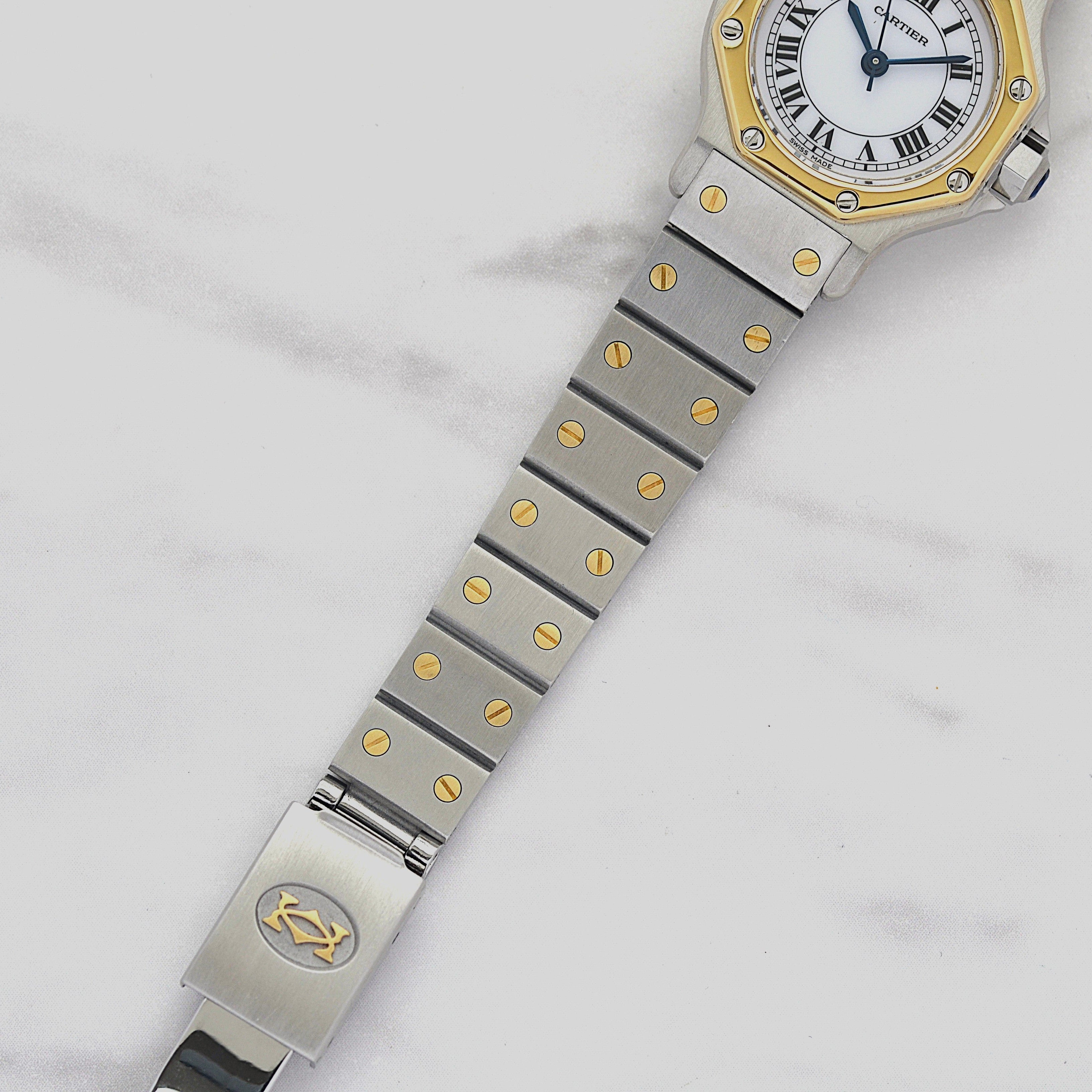 【Cartier】カルティエ サントスオクタゴンSM 18KYG×SS 永久保証書付き カルティエコンプリートサービス済み