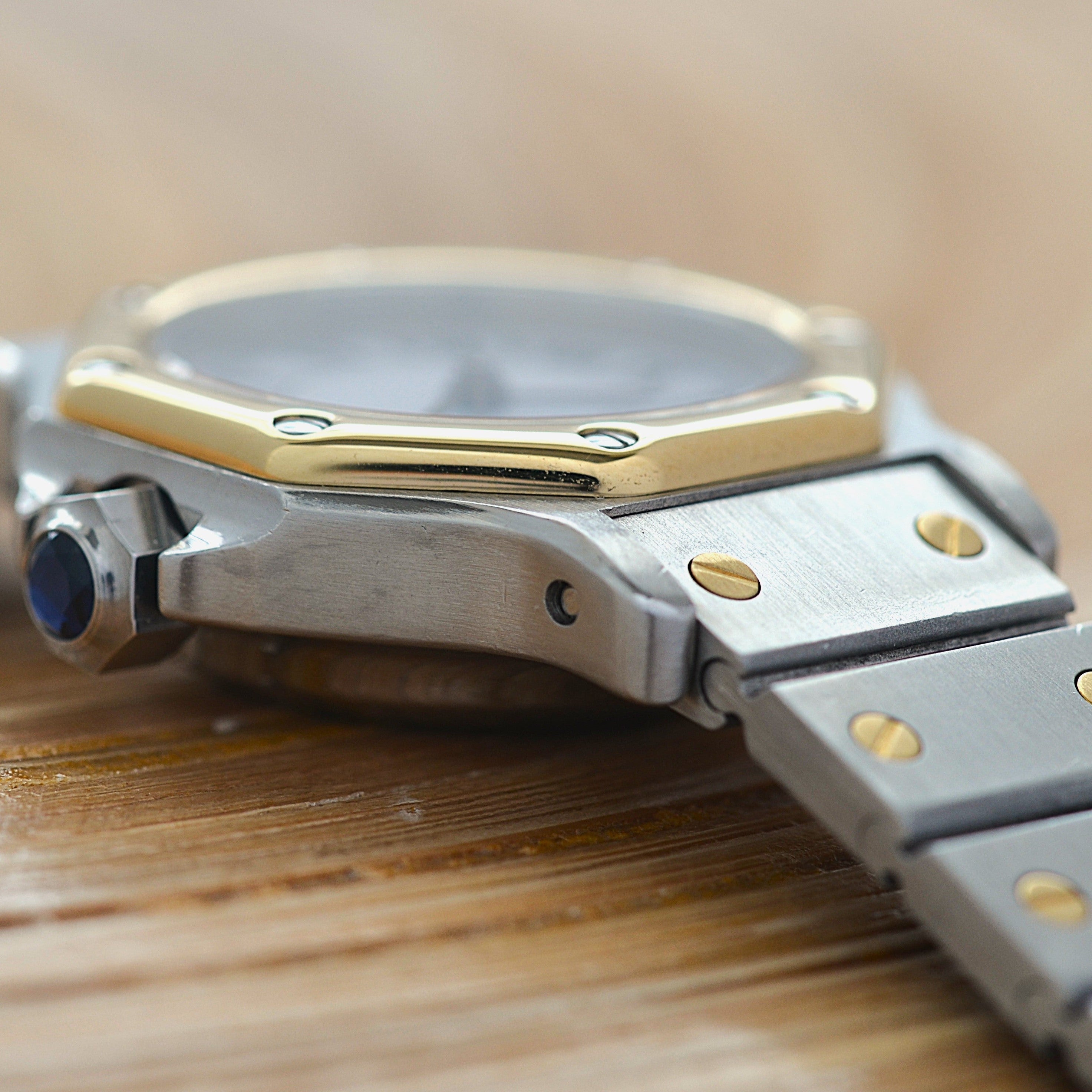 【Cartier】カルティエ サントスオクタゴンSM 18KYG×SS 永久保証書付き カルティエコンプリートサービス済み