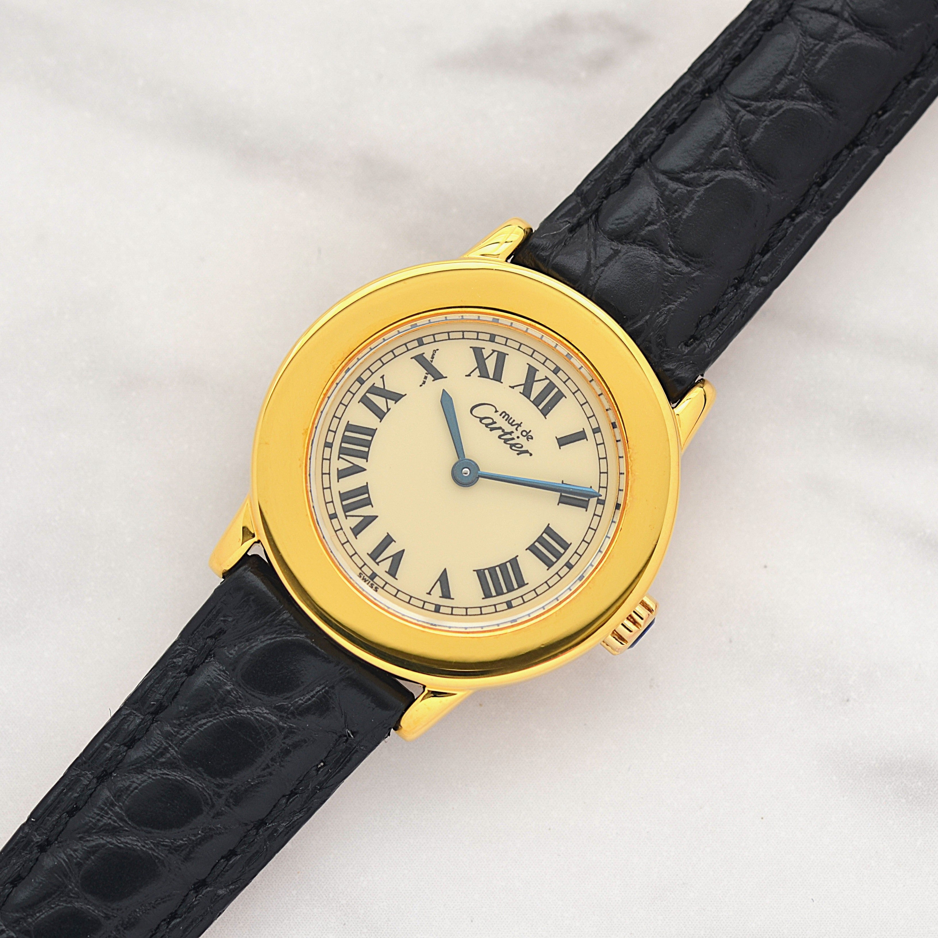 【Cartier】カルティエ マストロンドSM アイボリーローマ 純正尾錠付き