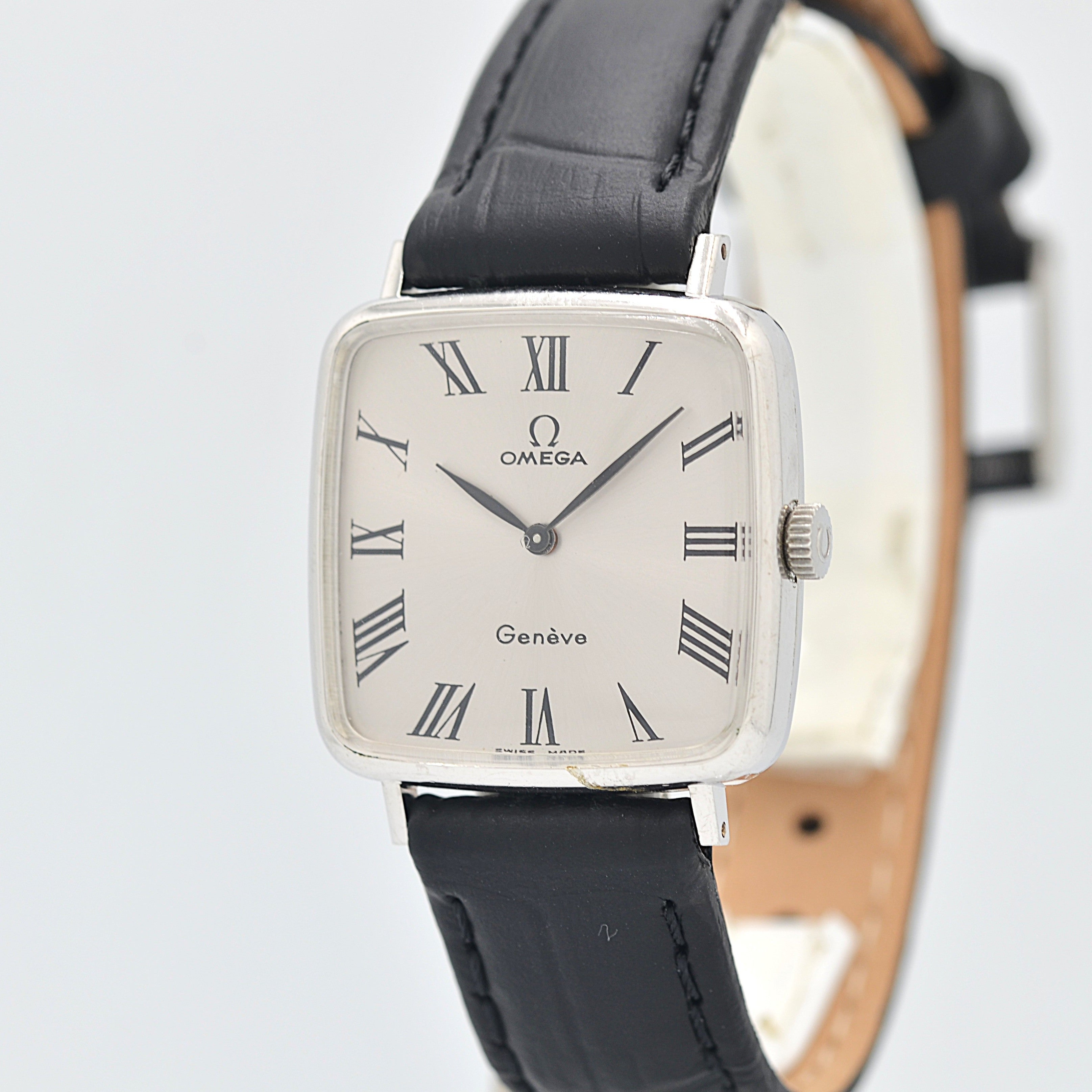 【OMEGA】オメガ ジュネーヴ WGP スクエア Silver ボーイズサイズ 純正尾錠付き