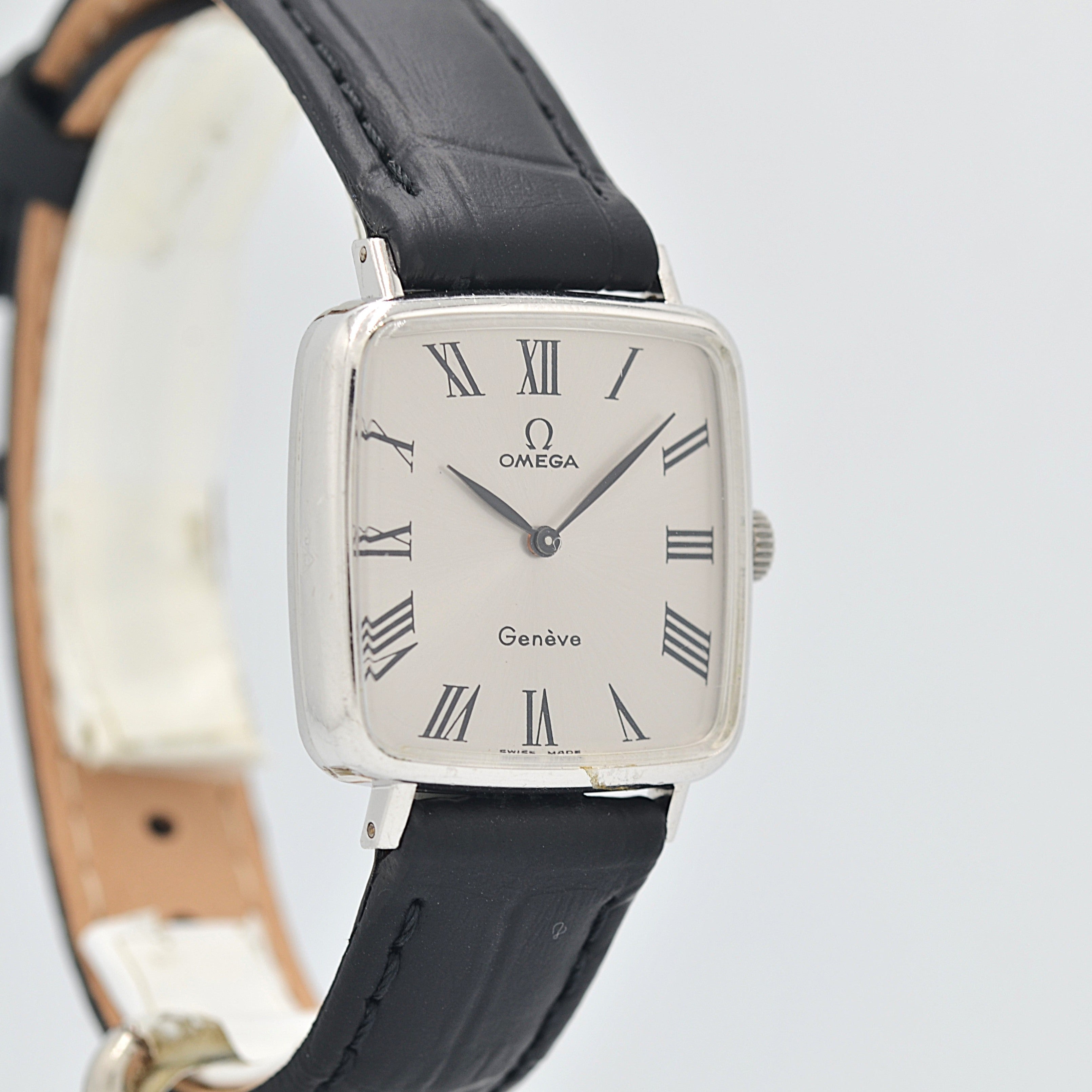 【OMEGA】オメガ ジュネーヴ WGP スクエア Silver ボーイズサイズ 純正尾錠付き
