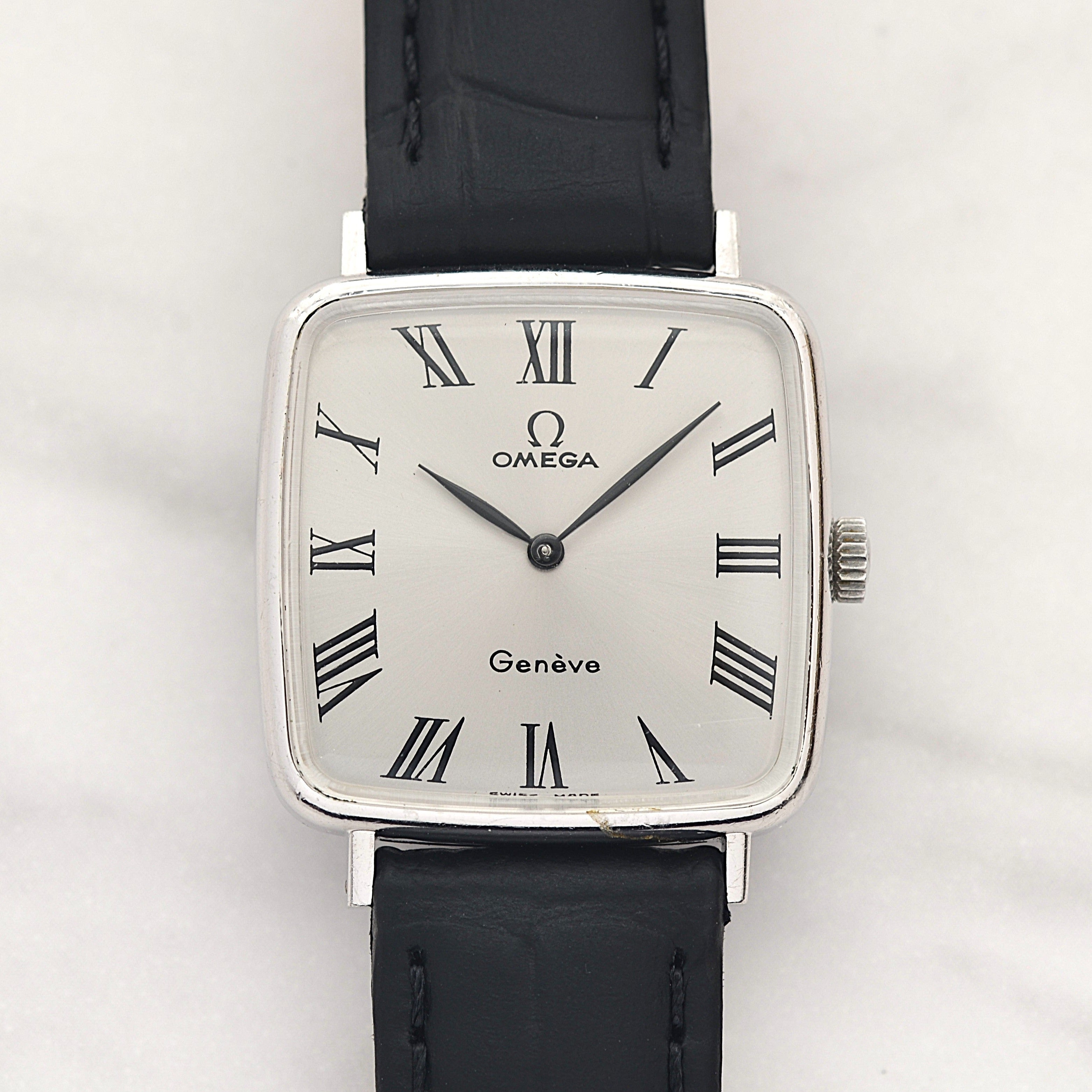 【OMEGA】オメガ ジュネーヴ WGP スクエア Silver ボーイズサイズ 純正尾錠付き