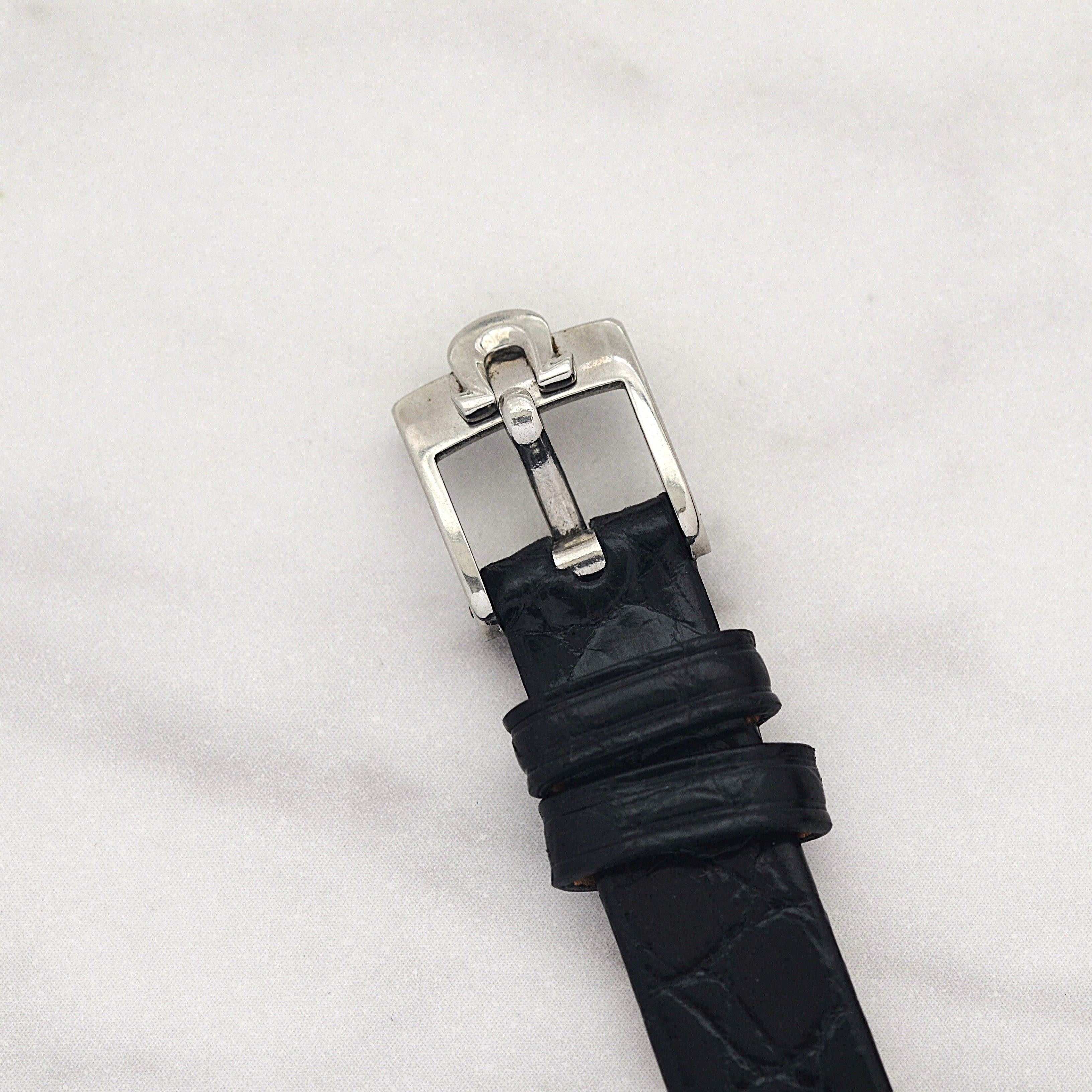 [OMEGA] Omega Geneva Stainless Steel Round Silver Upright Arabic with Genuine Buckle