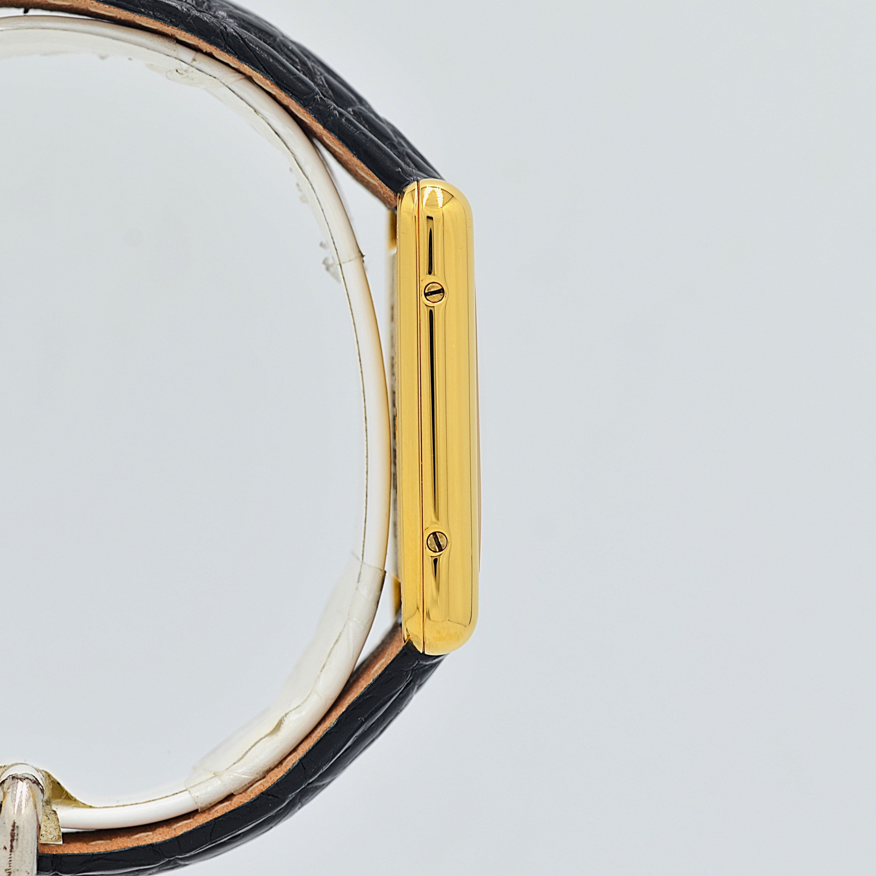 【Cartier】カルティエ マストタンク LM アラビア文字盤 純正Dバックル付き