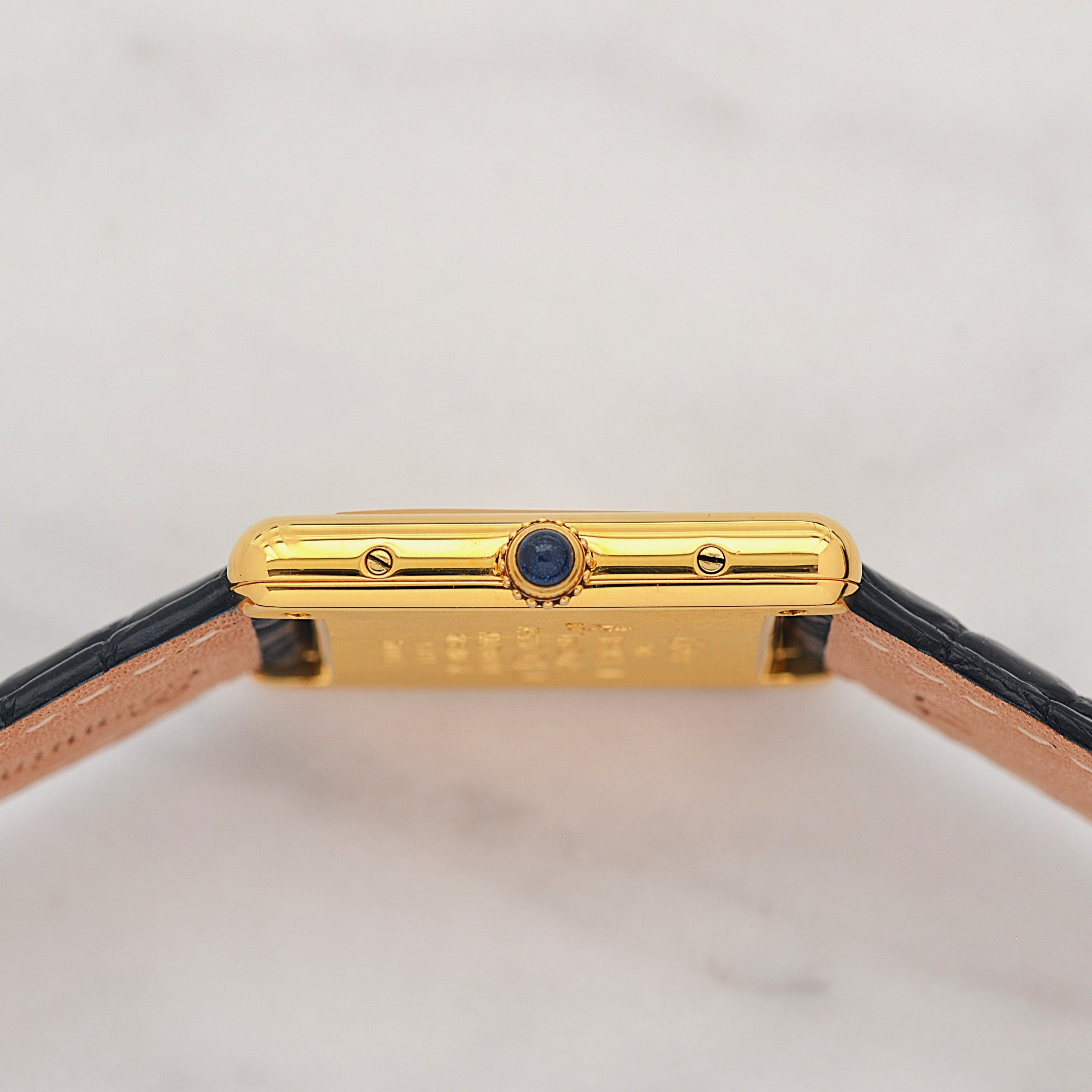 【Cartier】カルティエ マストタンク LM アラビア文字盤 純正Dバックル付き