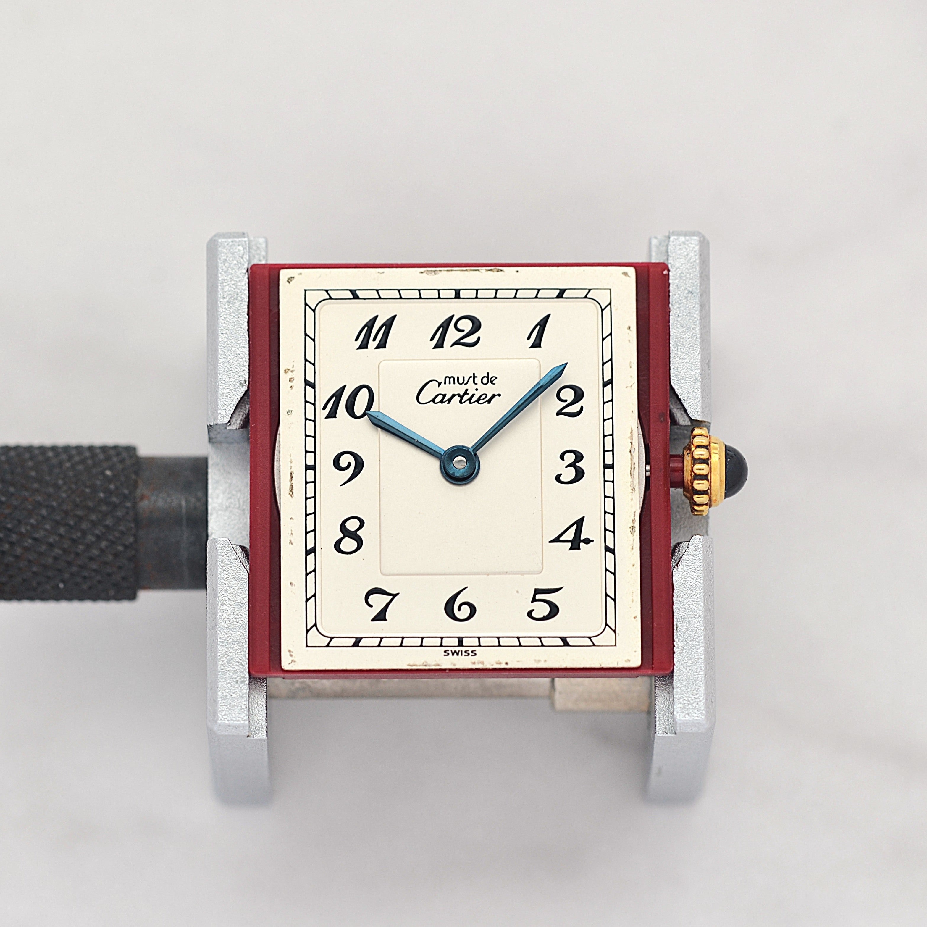 【Cartier】カルティエ マストタンク LM アラビア文字盤 純正Dバックル付き