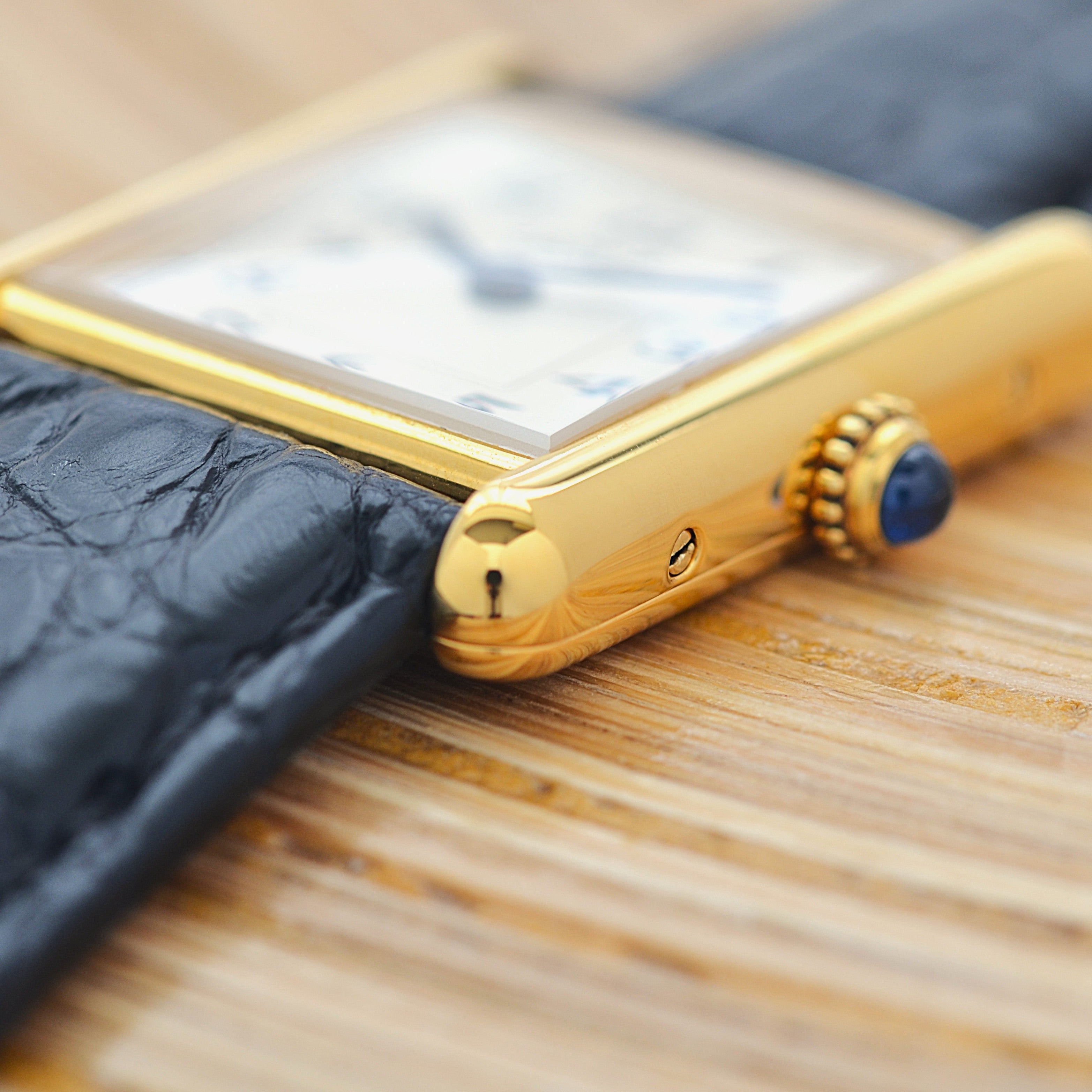 【Cartier】カルティエ マストタンク LM アラビア文字盤 純正Dバックル付き
