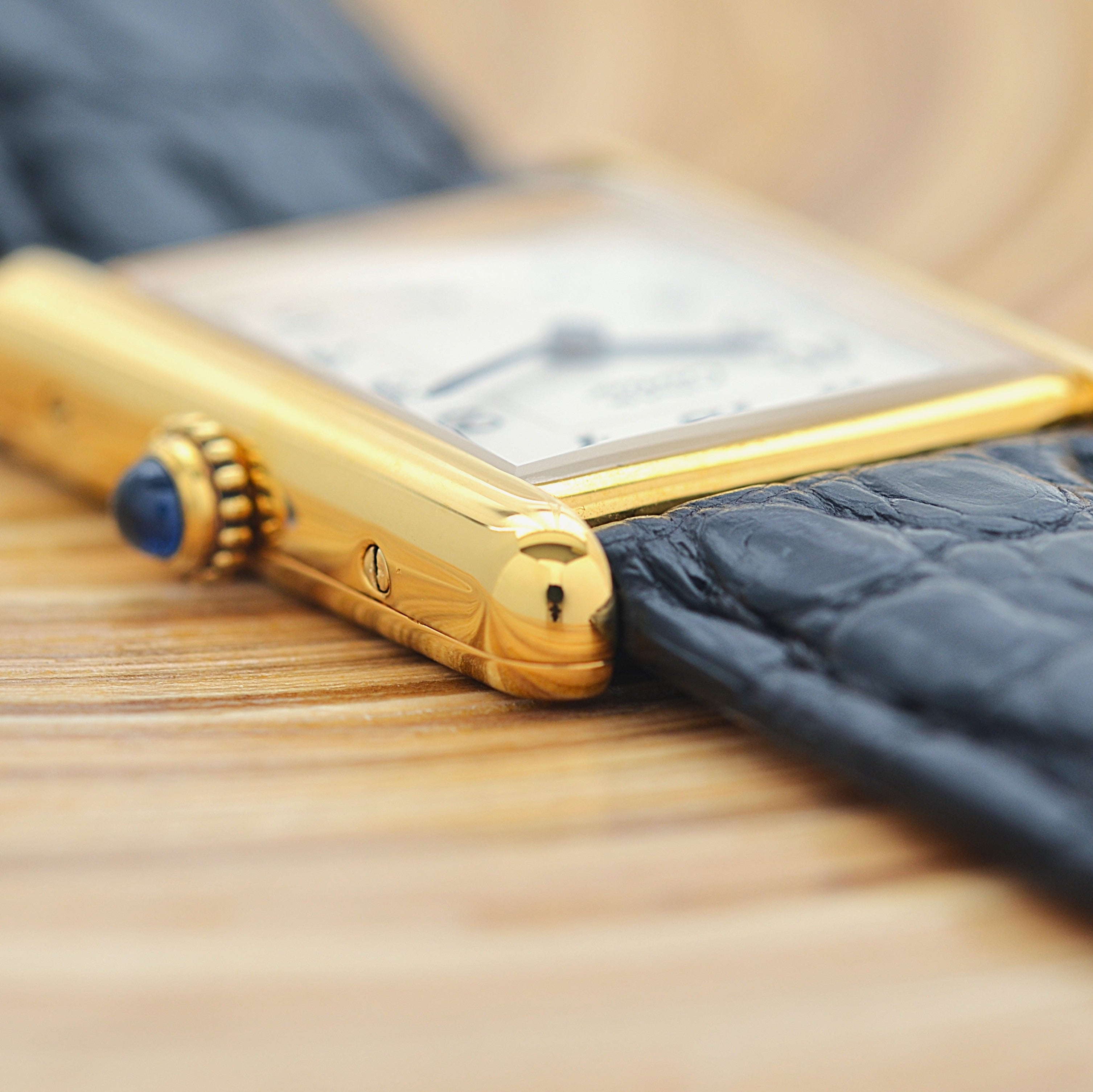 【Cartier】カルティエ マストタンク LM アラビア文字盤 純正Dバックル付き
