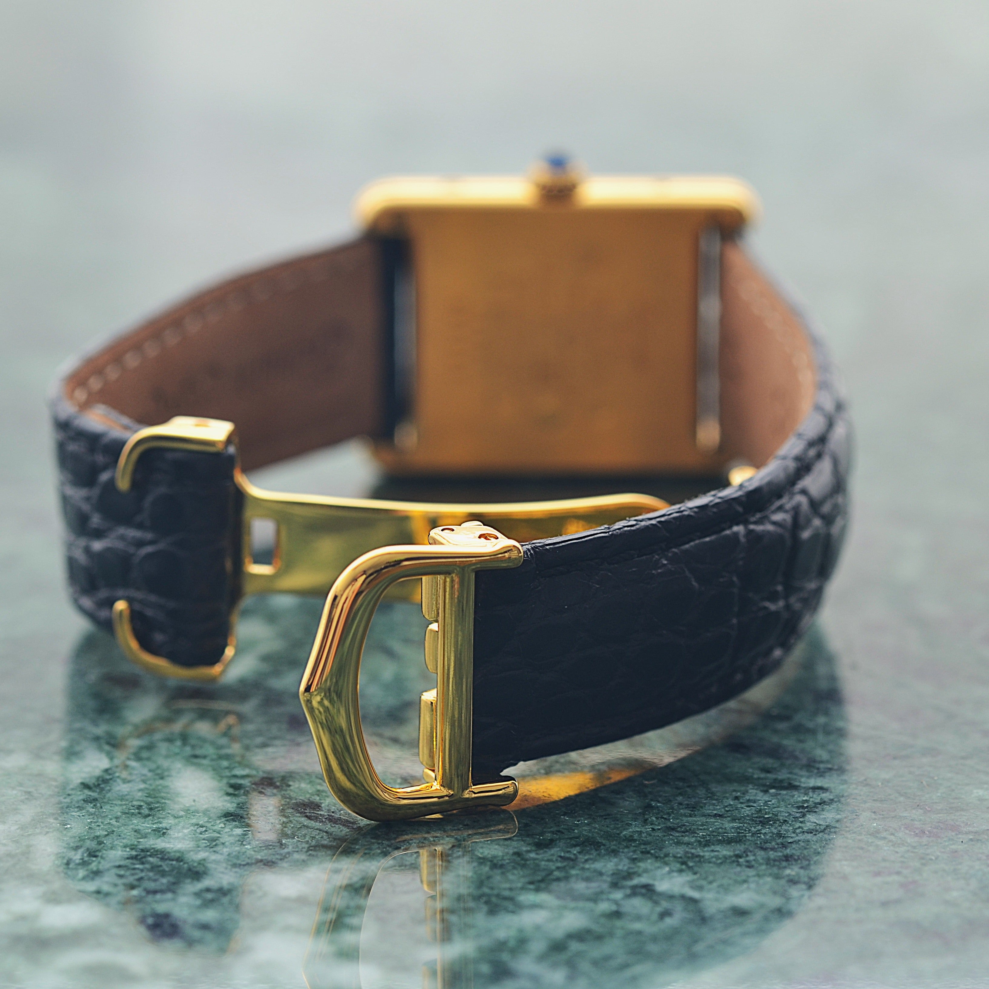 【Cartier】カルティエ マストタンク LM アラビア文字盤 純正Dバックル付き