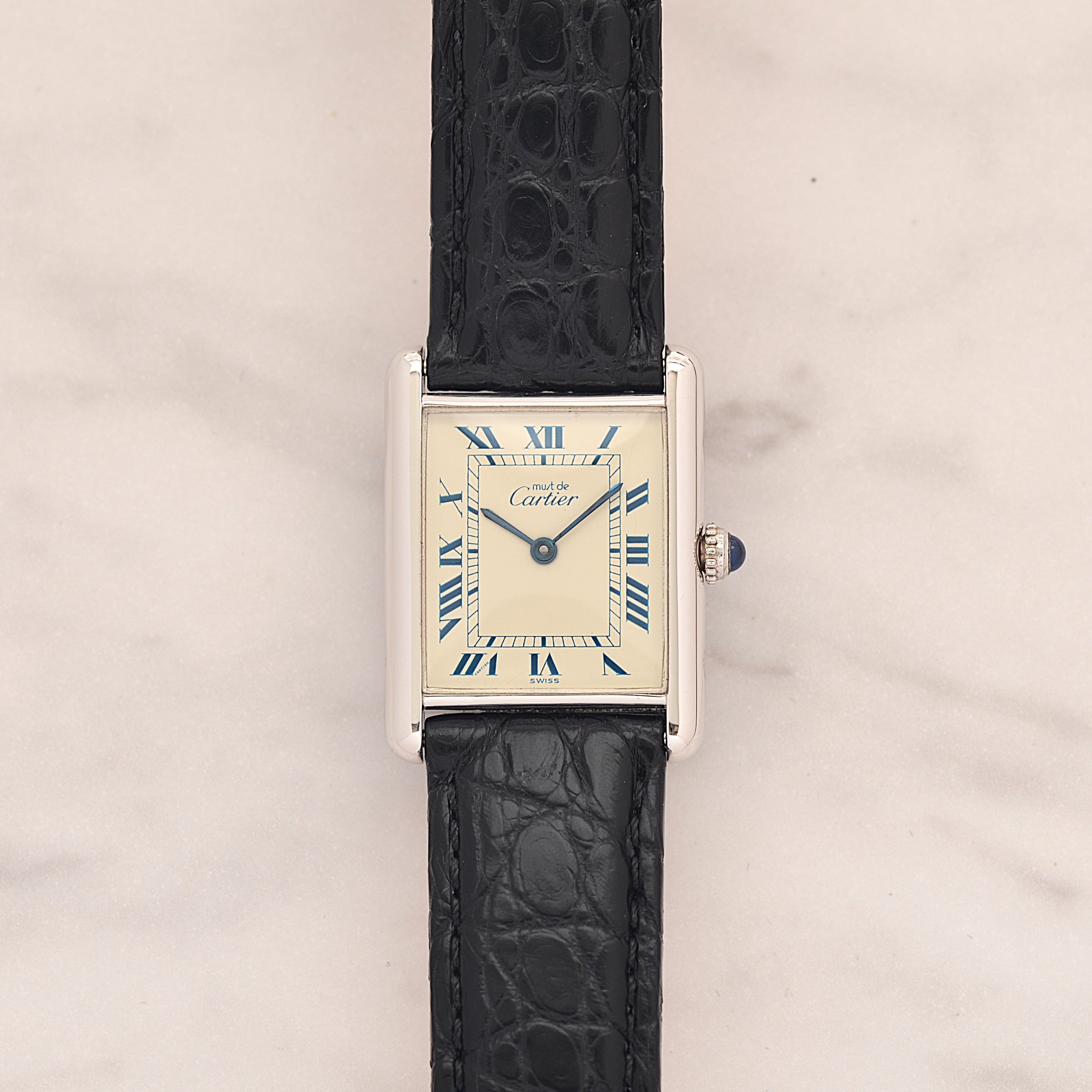 【Cartier】カルティエ マストタンク LM シルバー 純正Dバックル付き