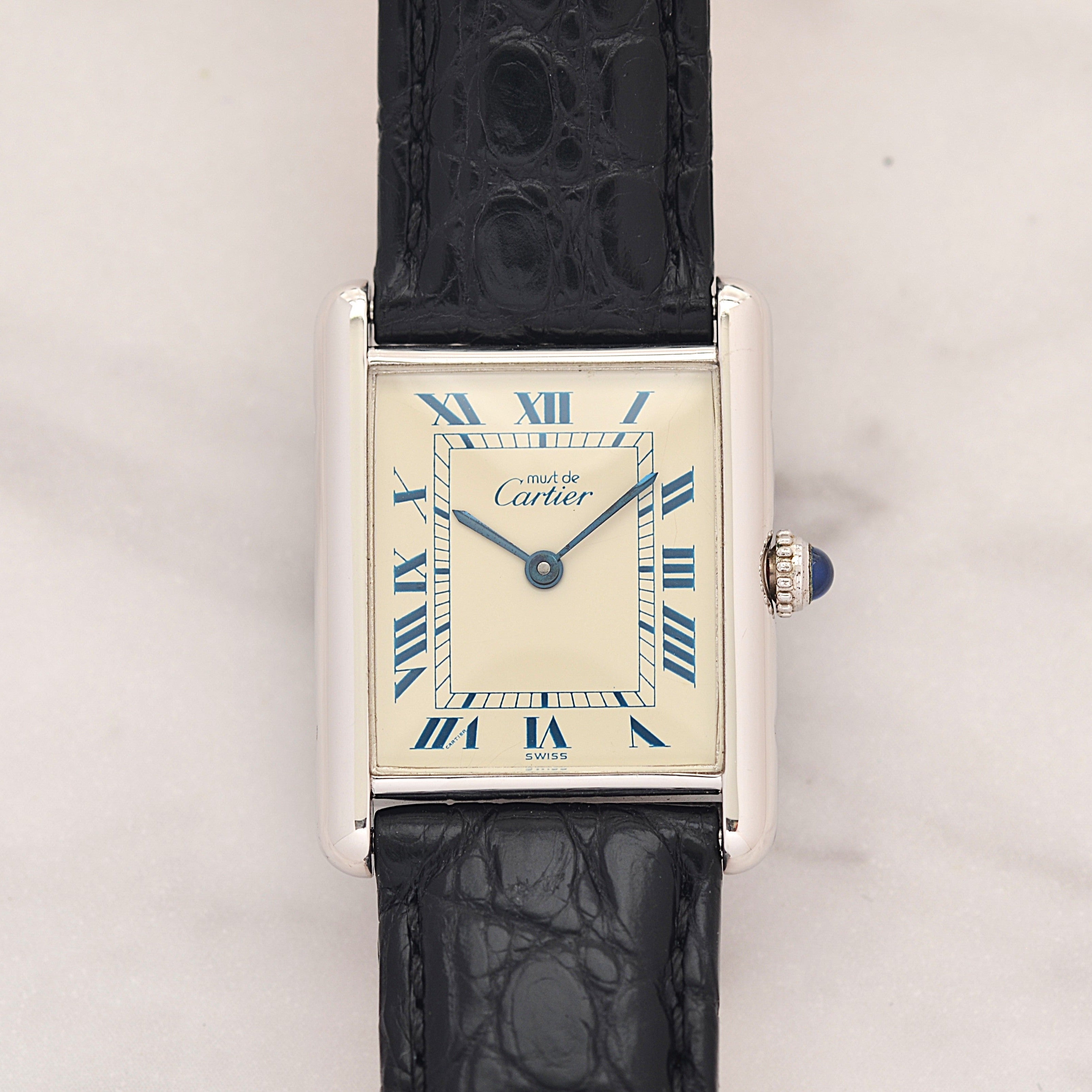 【Cartier】カルティエ マストタンク LM シルバー 純正Dバックル付き
