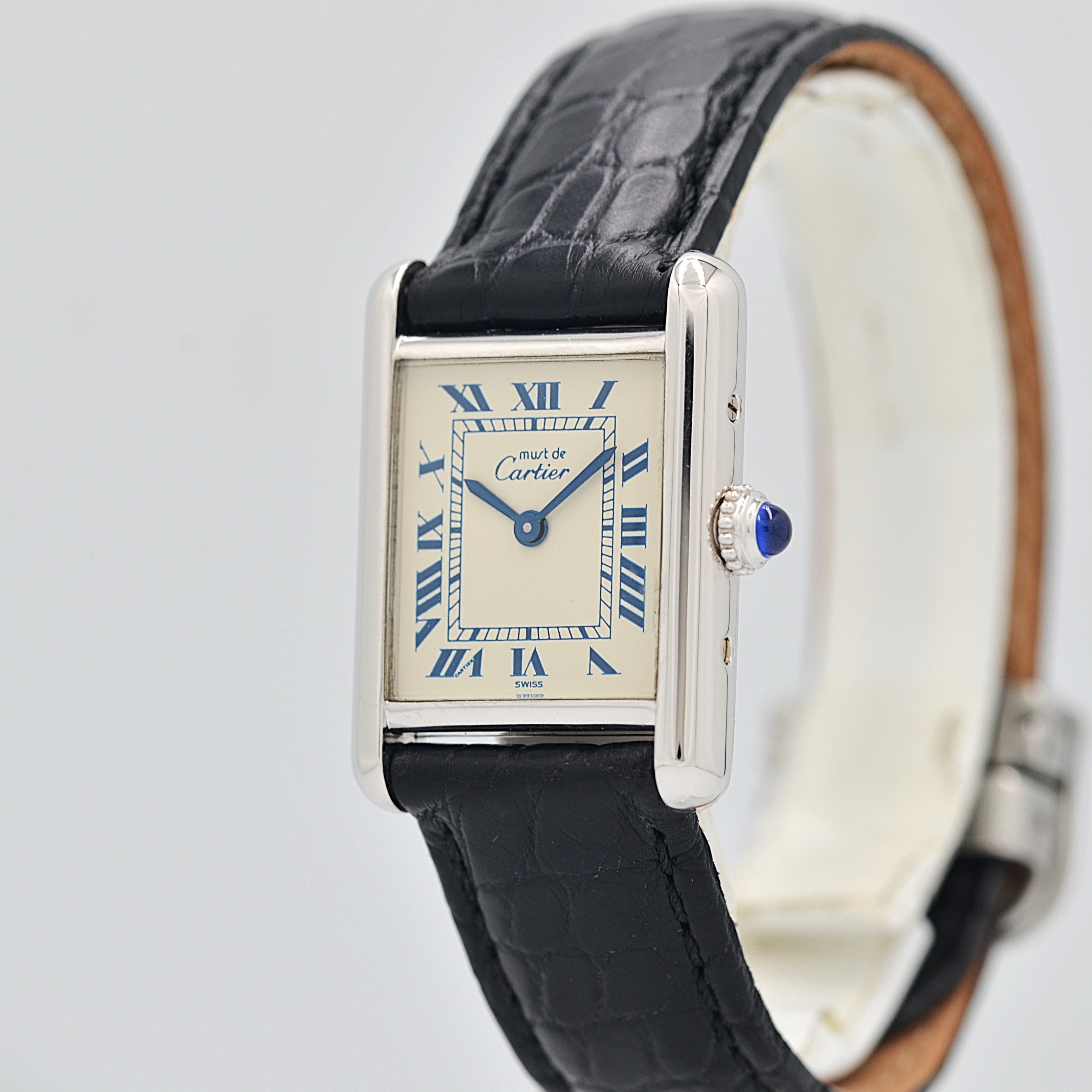 【Cartier】カルティエ マストタンク SM シルバー 純正Dバックル付き