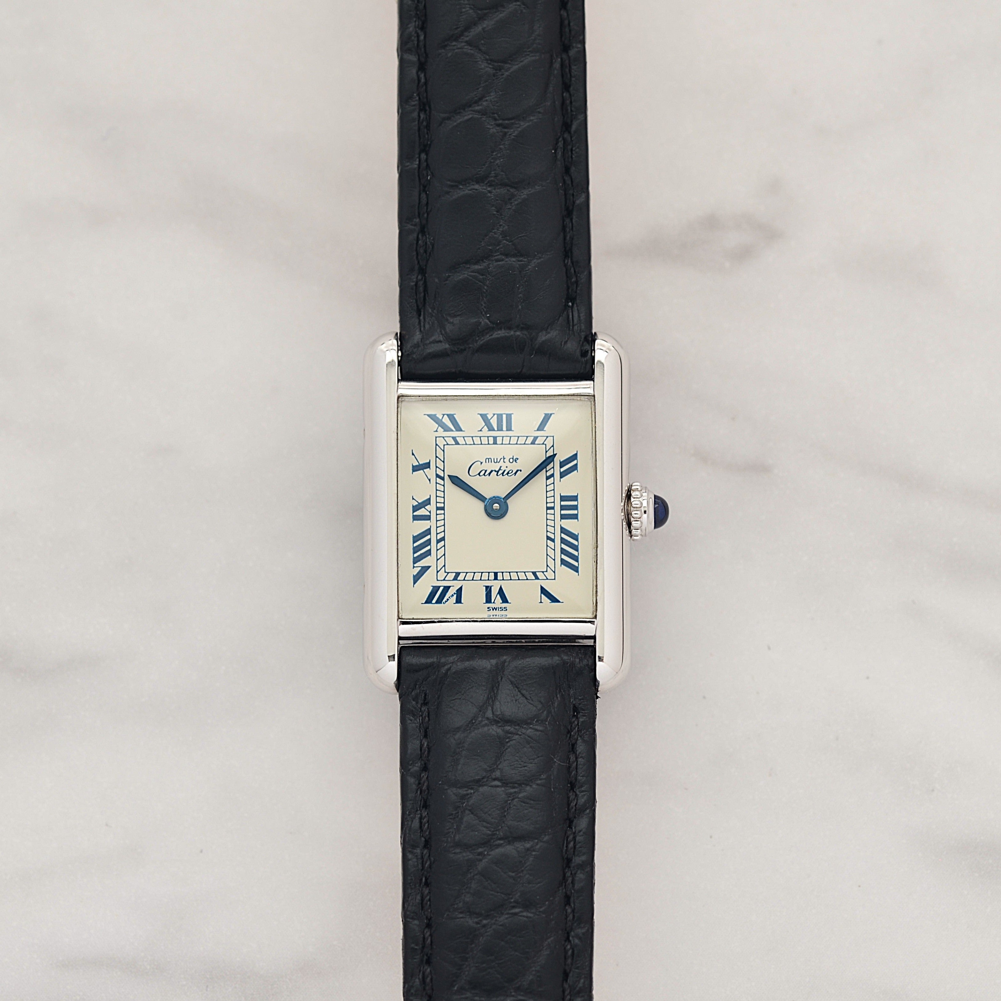 【Cartier】カルティエ マストタンク SM シルバー 純正Dバックル付き