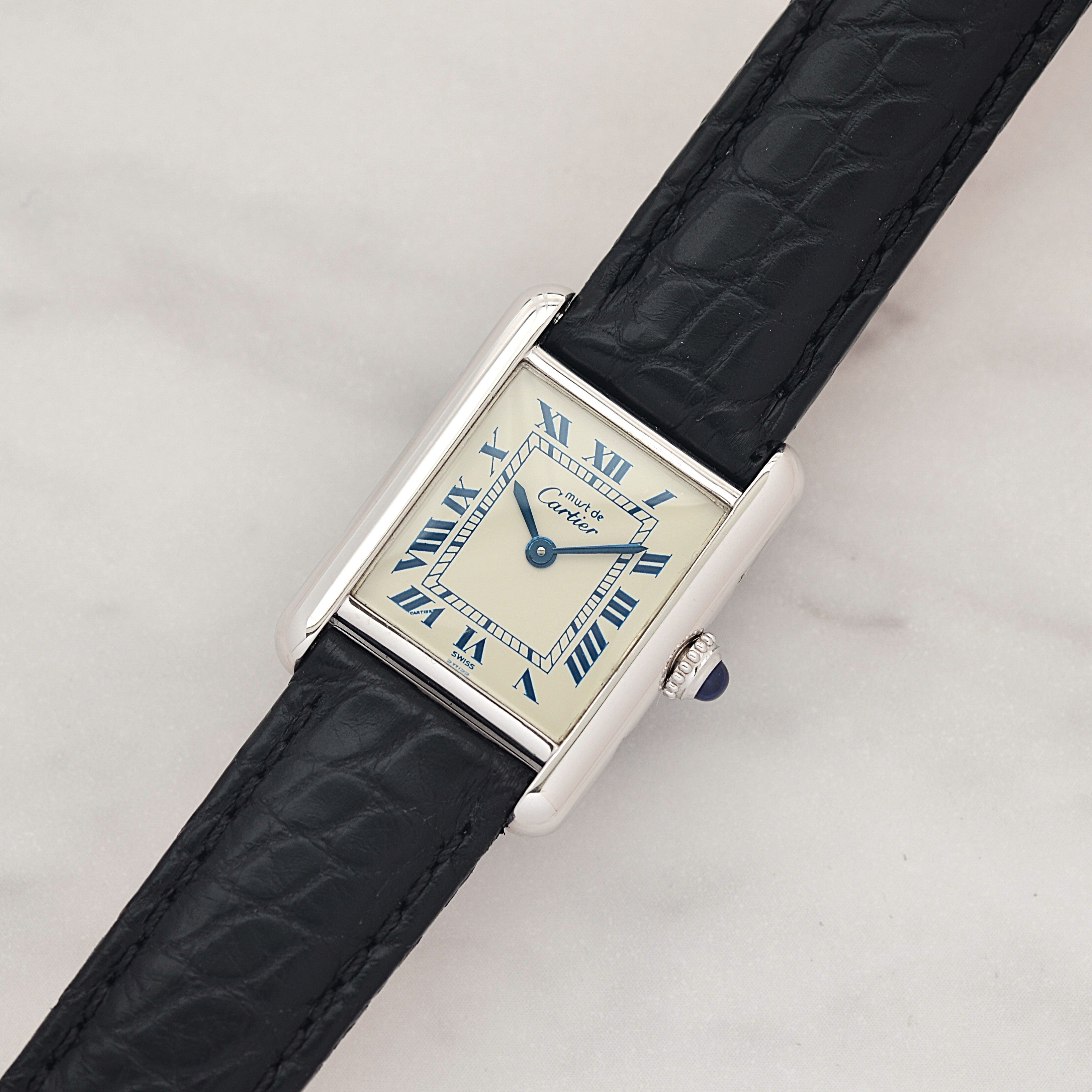 【Cartier】カルティエ マストタンク SM シルバー 純正Dバックル付き