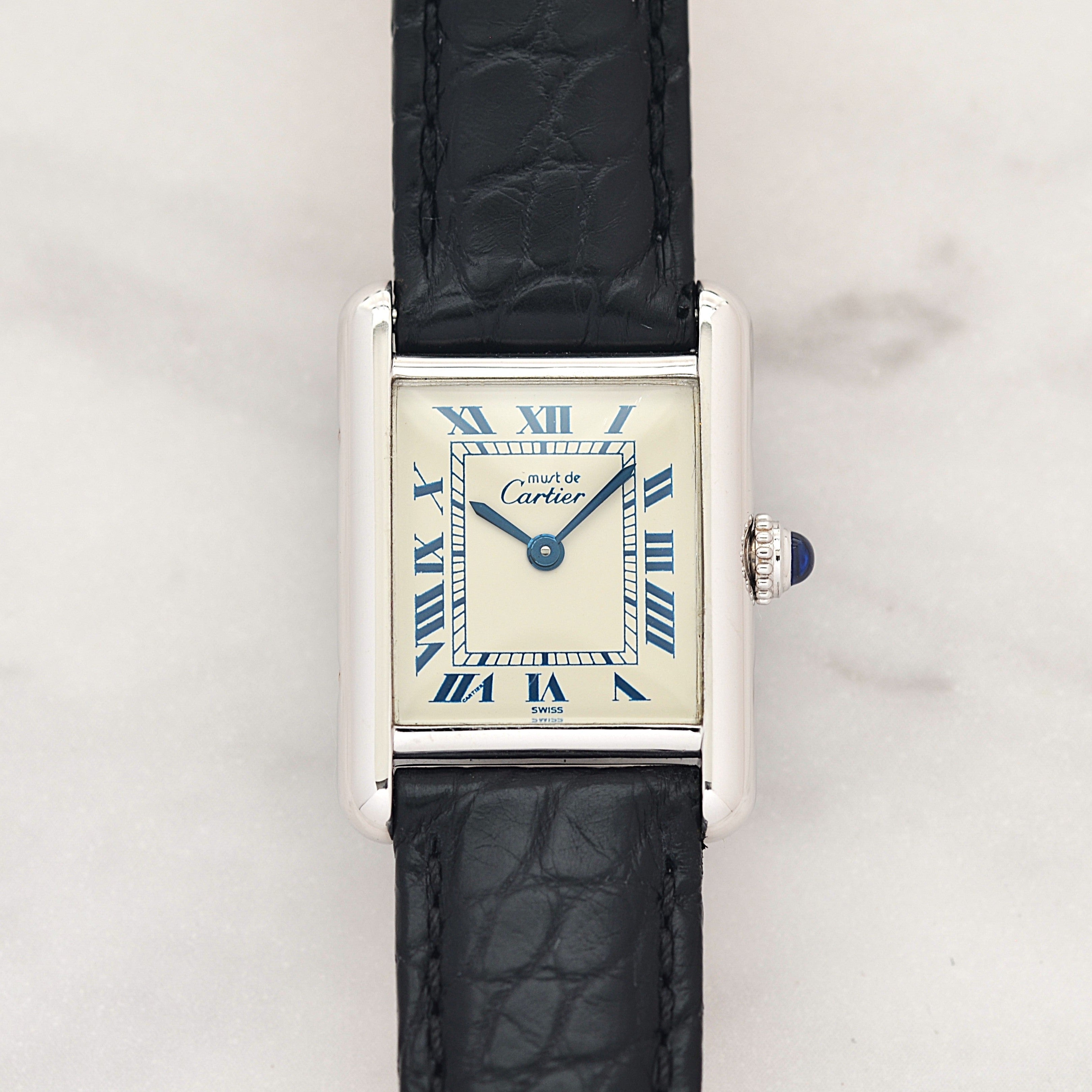 【Cartier】カルティエ マストタンク SM シルバー 純正Dバックル付き