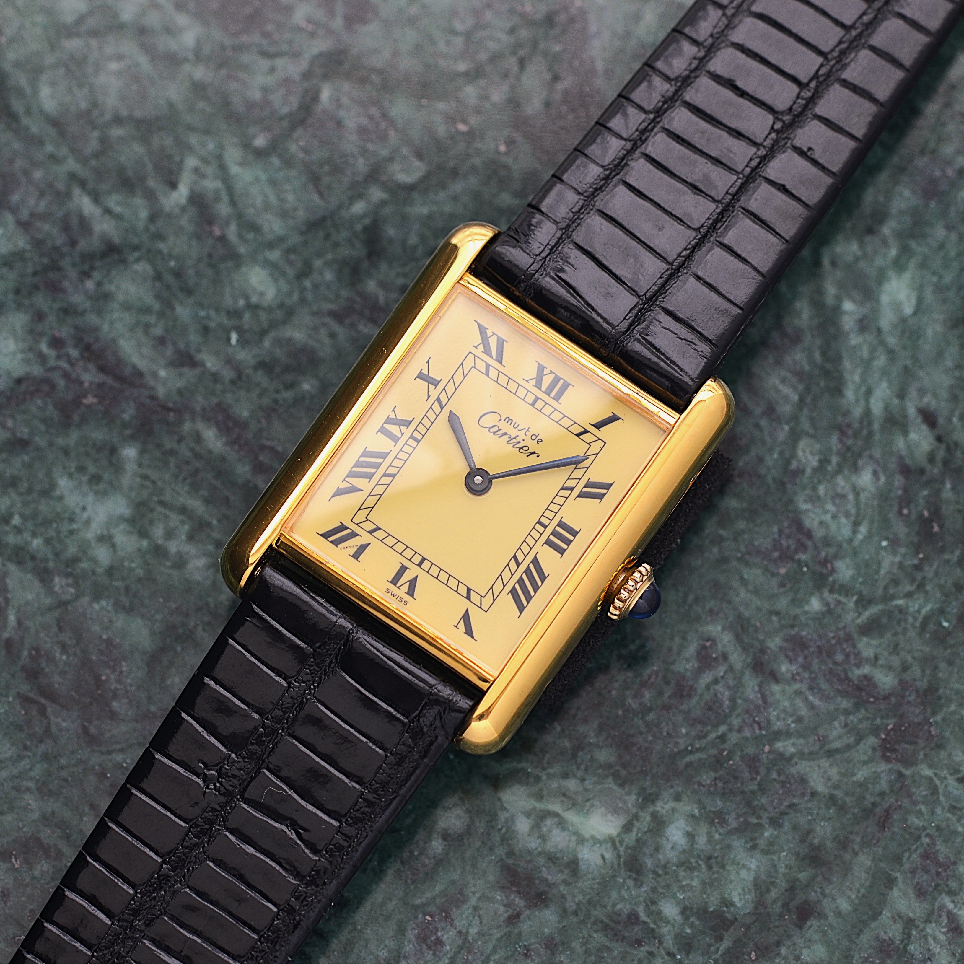 【Cartier】カルティエ マストタンクLM アイボリーローマ 手巻き 純正尾錠付き