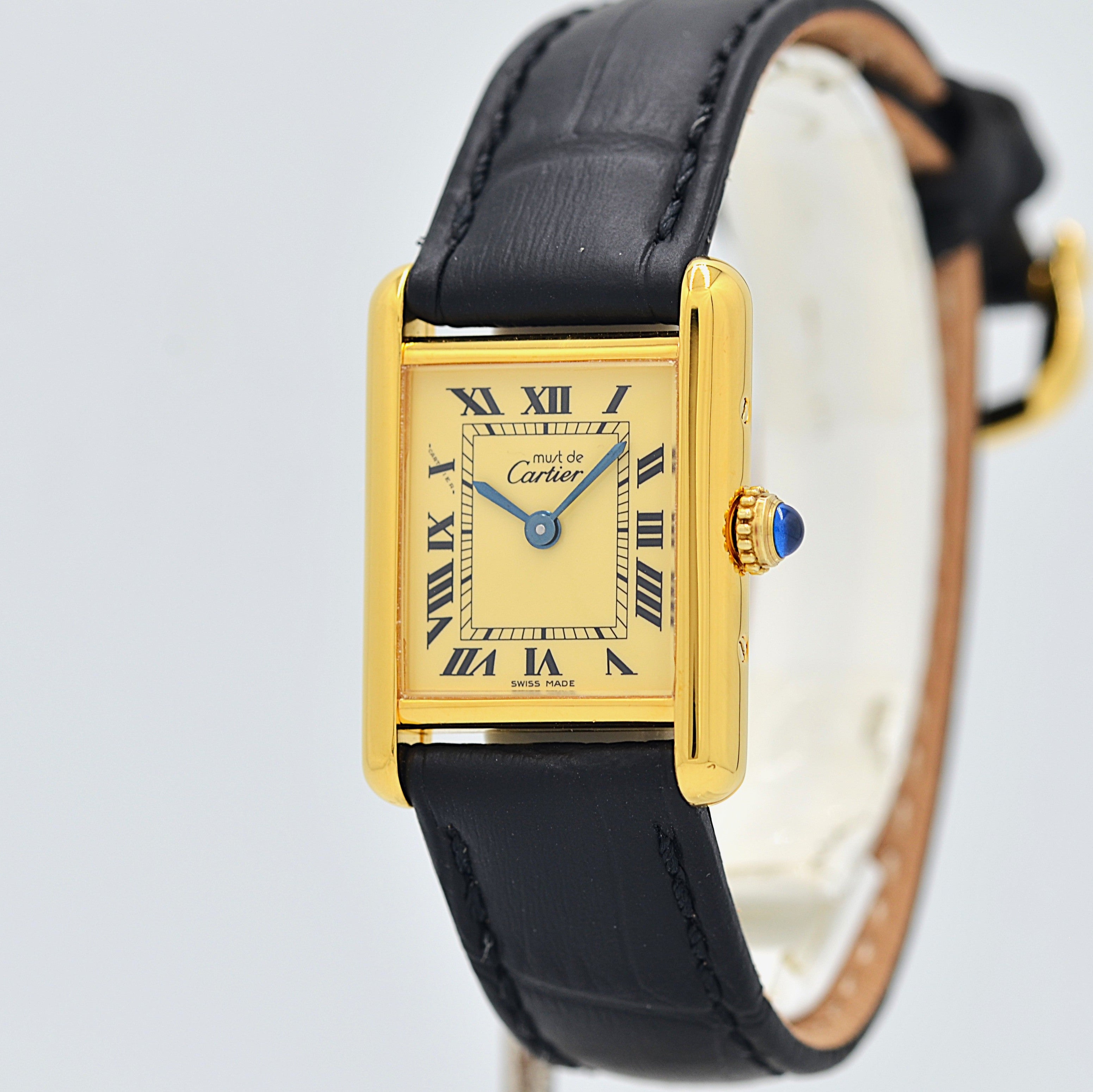 【Cartier】Must Tank SM Ivory Roman SWISSMADE dial with original buckle