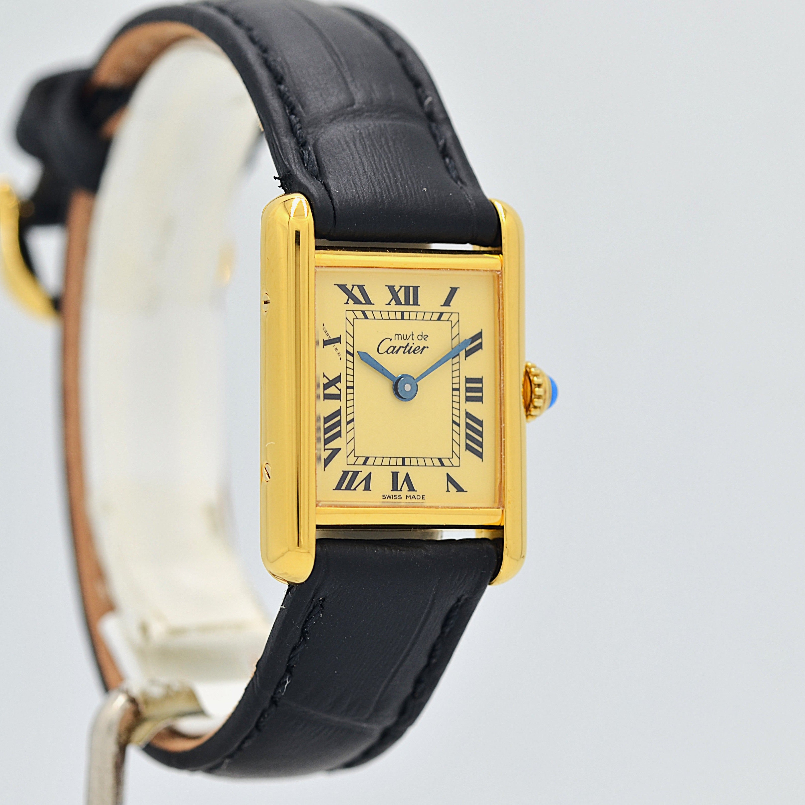 【Cartier】Must Tank SM Ivory Roman SWISSMADE dial with original buckle
