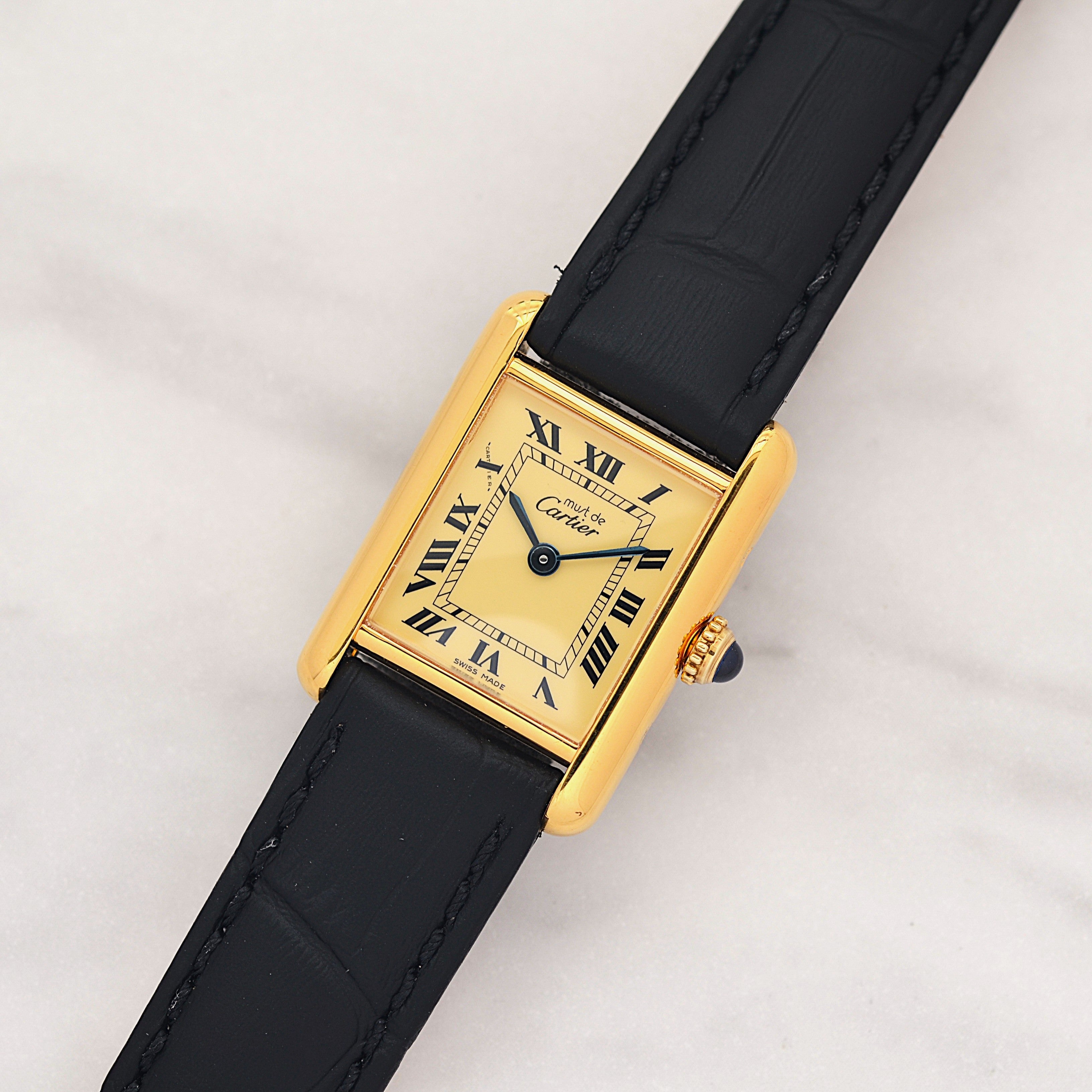 【Cartier】Must Tank SM Ivory Roman SWISSMADE dial with original buckle