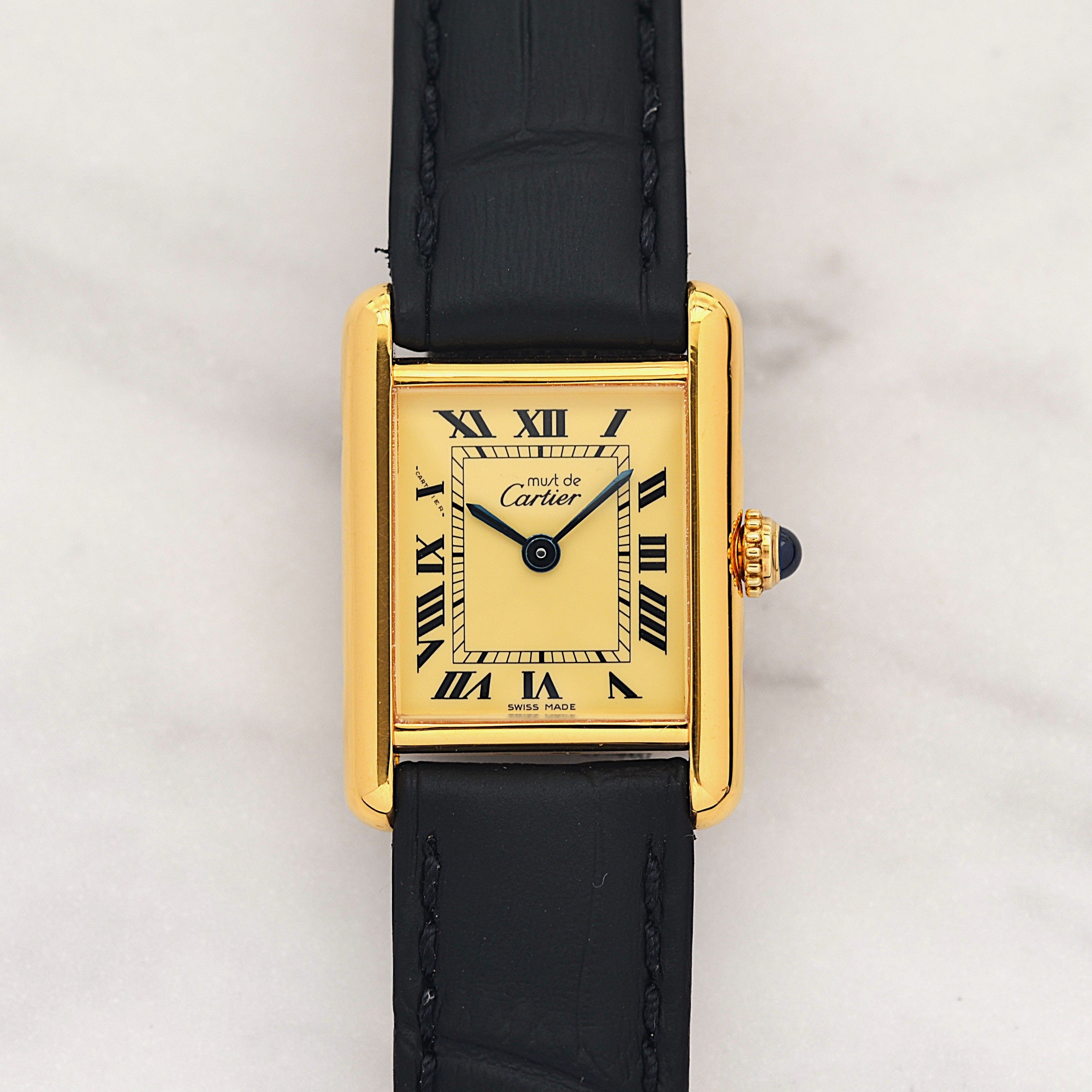 【Cartier】Must Tank SM Ivory Roman SWISSMADE dial with original buckle