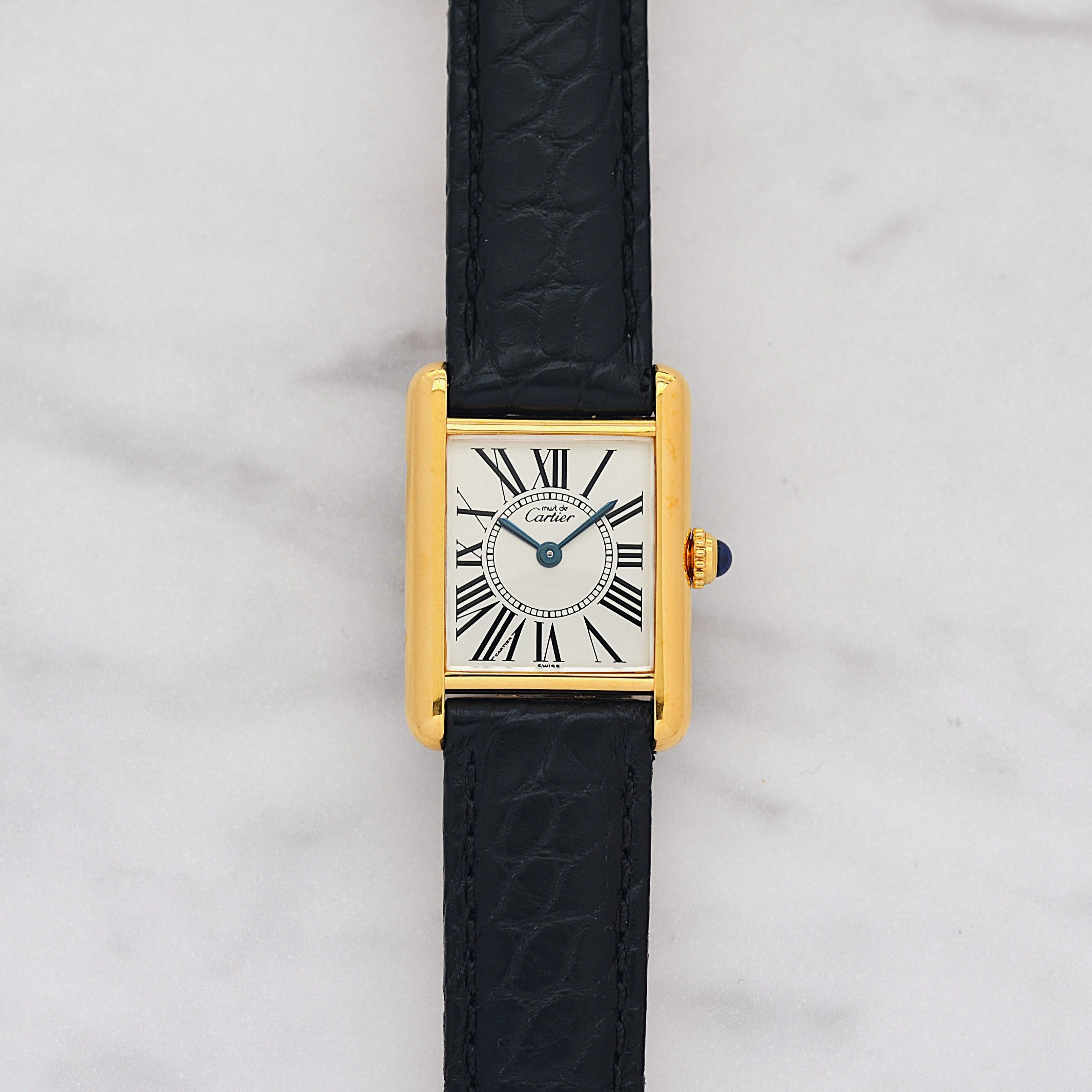 【Cartier】カルティエ マストタンク SM オパラン 純正Dバックル付き