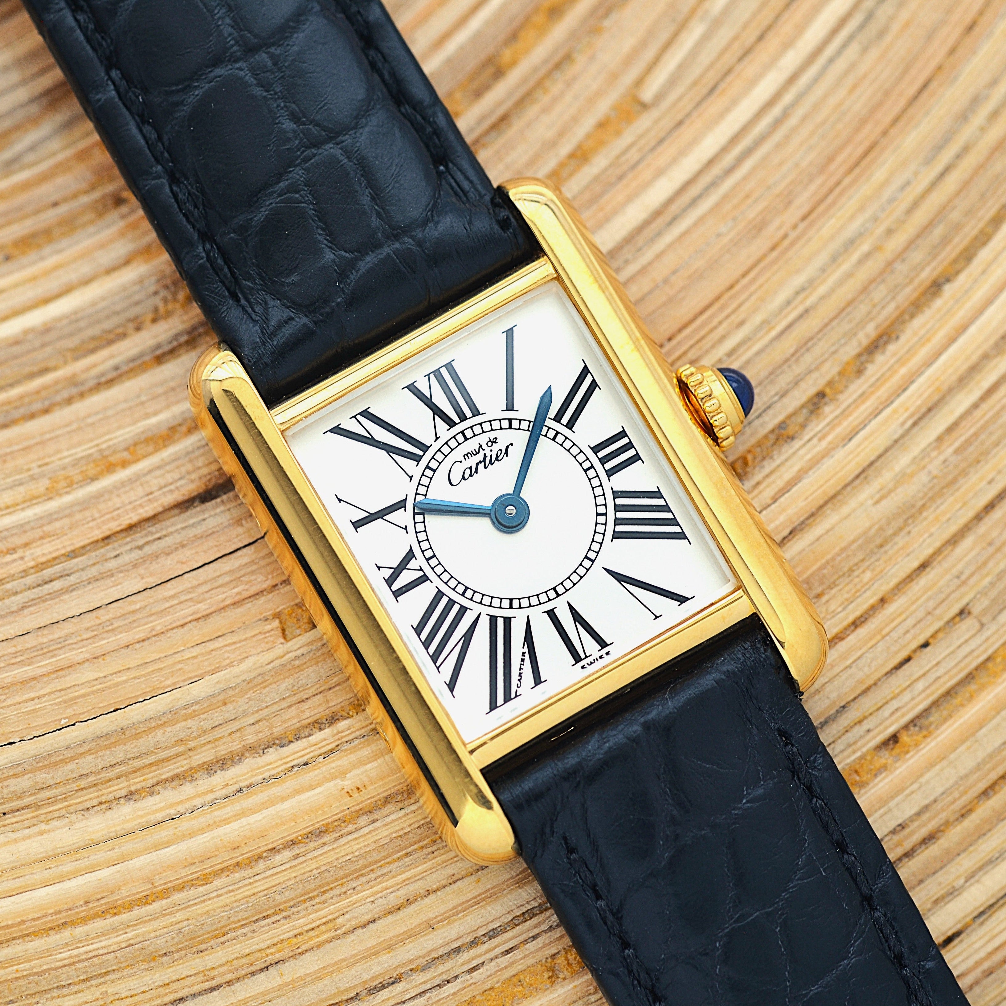 【Cartier】カルティエ マストタンク SM オパラン 純正Dバックル付き