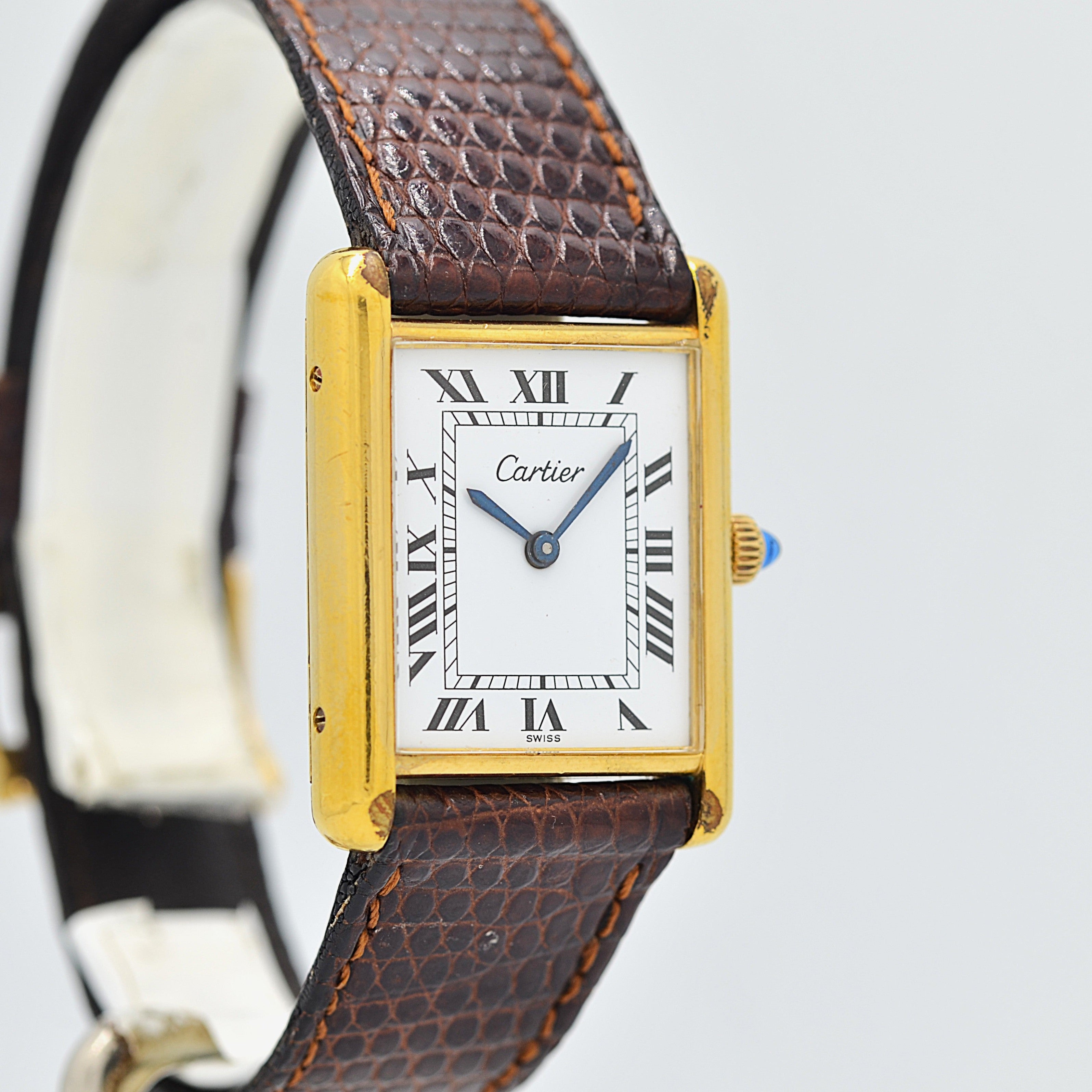 【Cartier】カルティエ プレマストタンクLM 手巻き 欧州仕様 純正クラシックバックル付き
