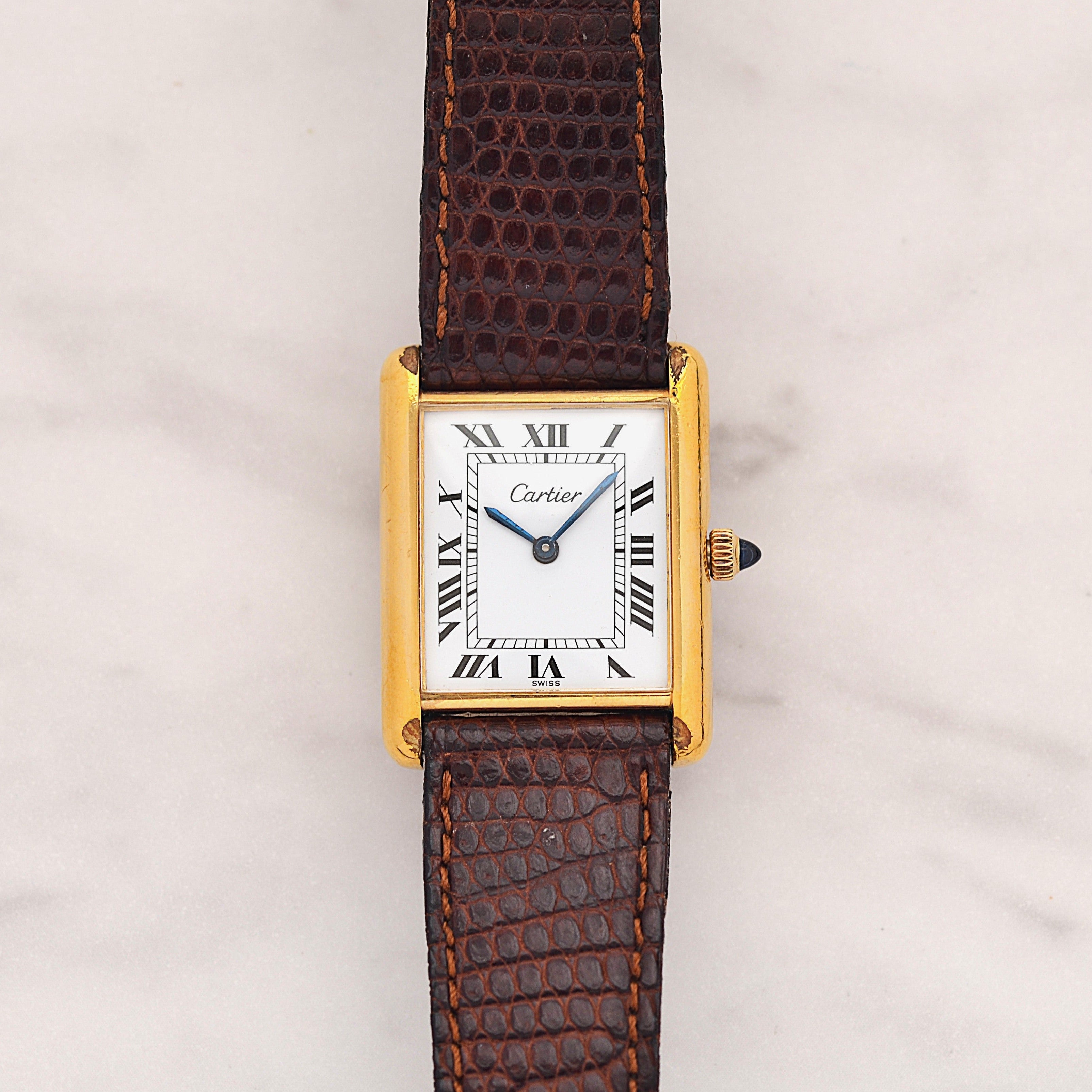 【Cartier】カルティエ プレマストタンクLM 手巻き 欧州仕様 純正クラシックバックル付き