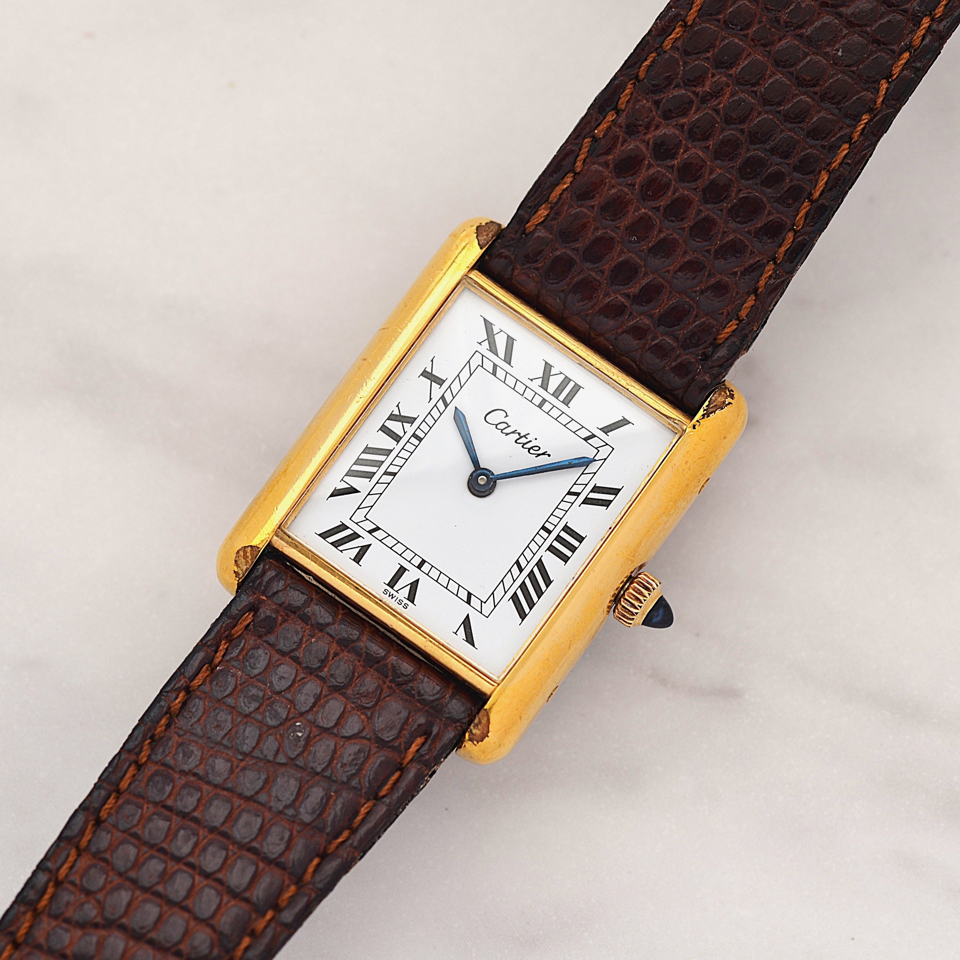 【Cartier】カルティエ プレマストタンクLM 手巻き 欧州仕様 純正クラシックバックル付き