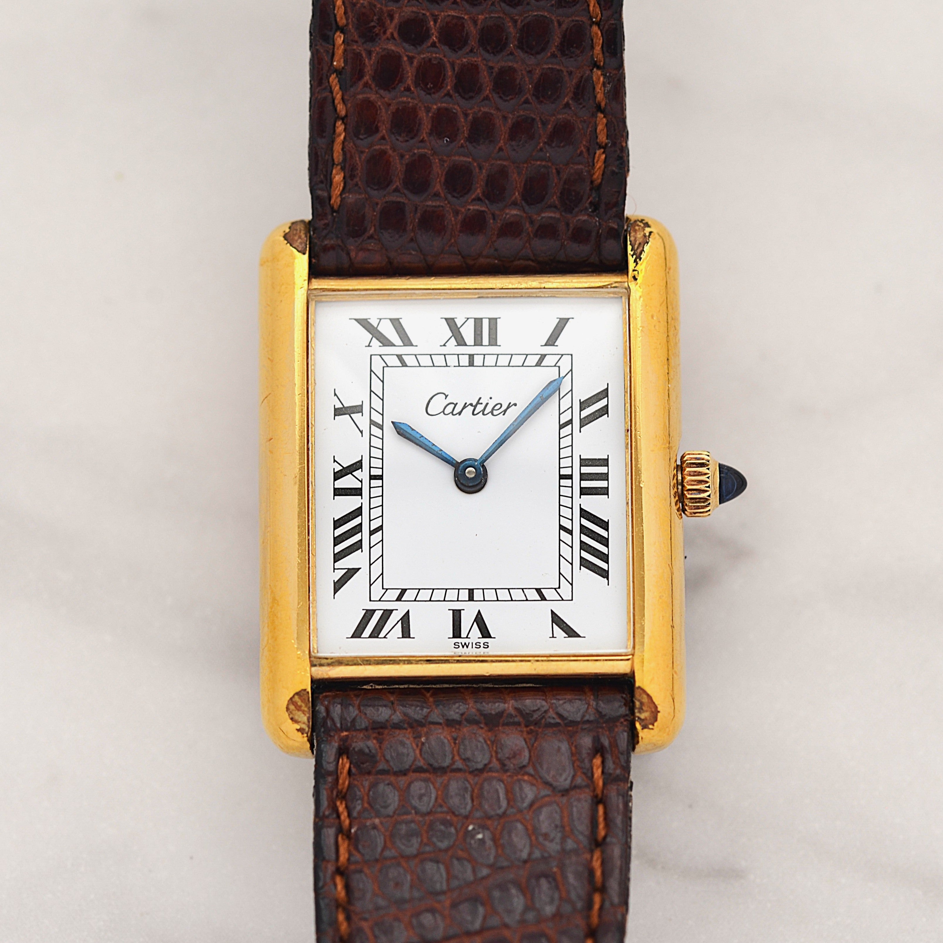 【Cartier】カルティエ プレマストタンクLM 手巻き 欧州仕様 純正クラシックバックル付き