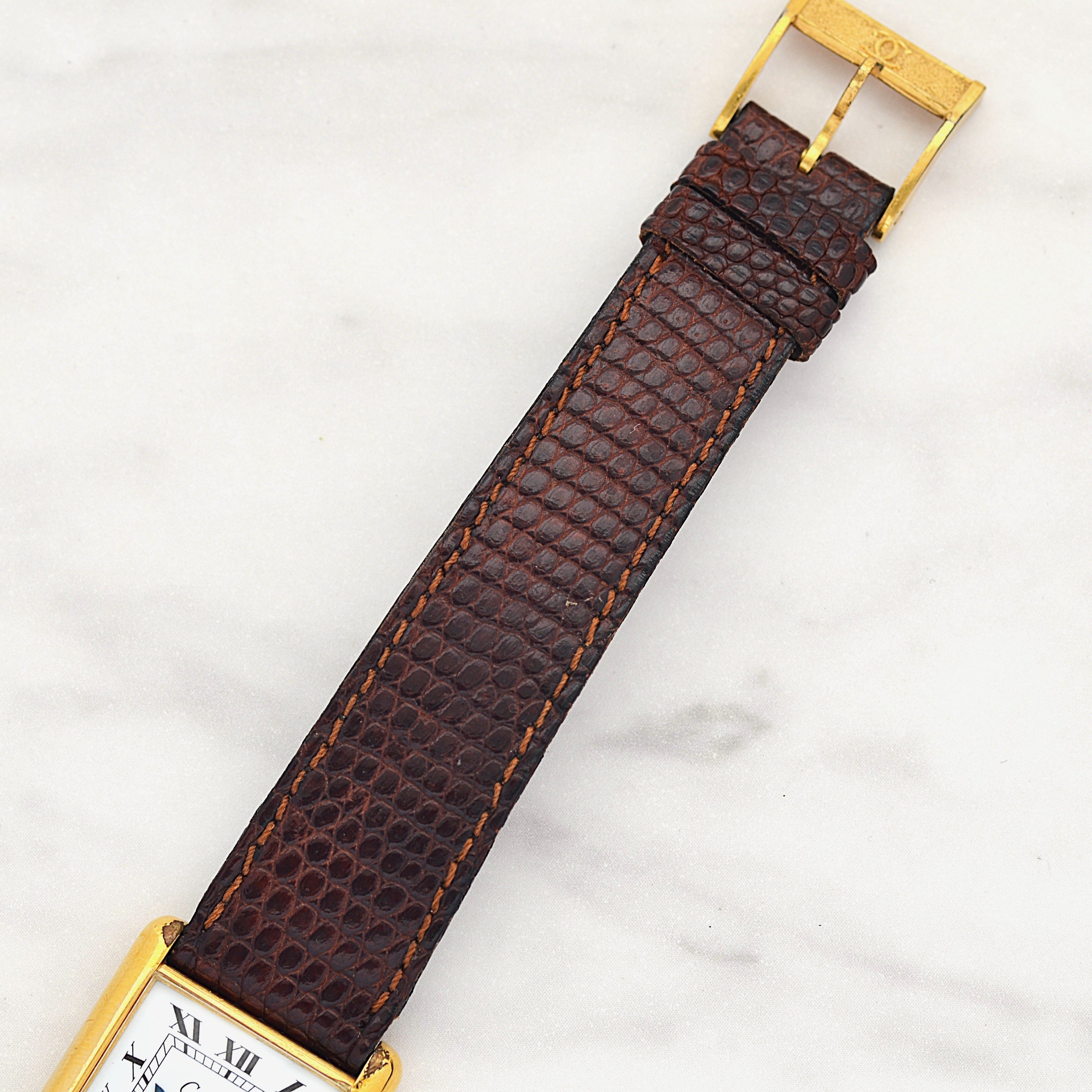 【Cartier】カルティエ プレマストタンクLM 手巻き 欧州仕様 純正クラシックバックル付き