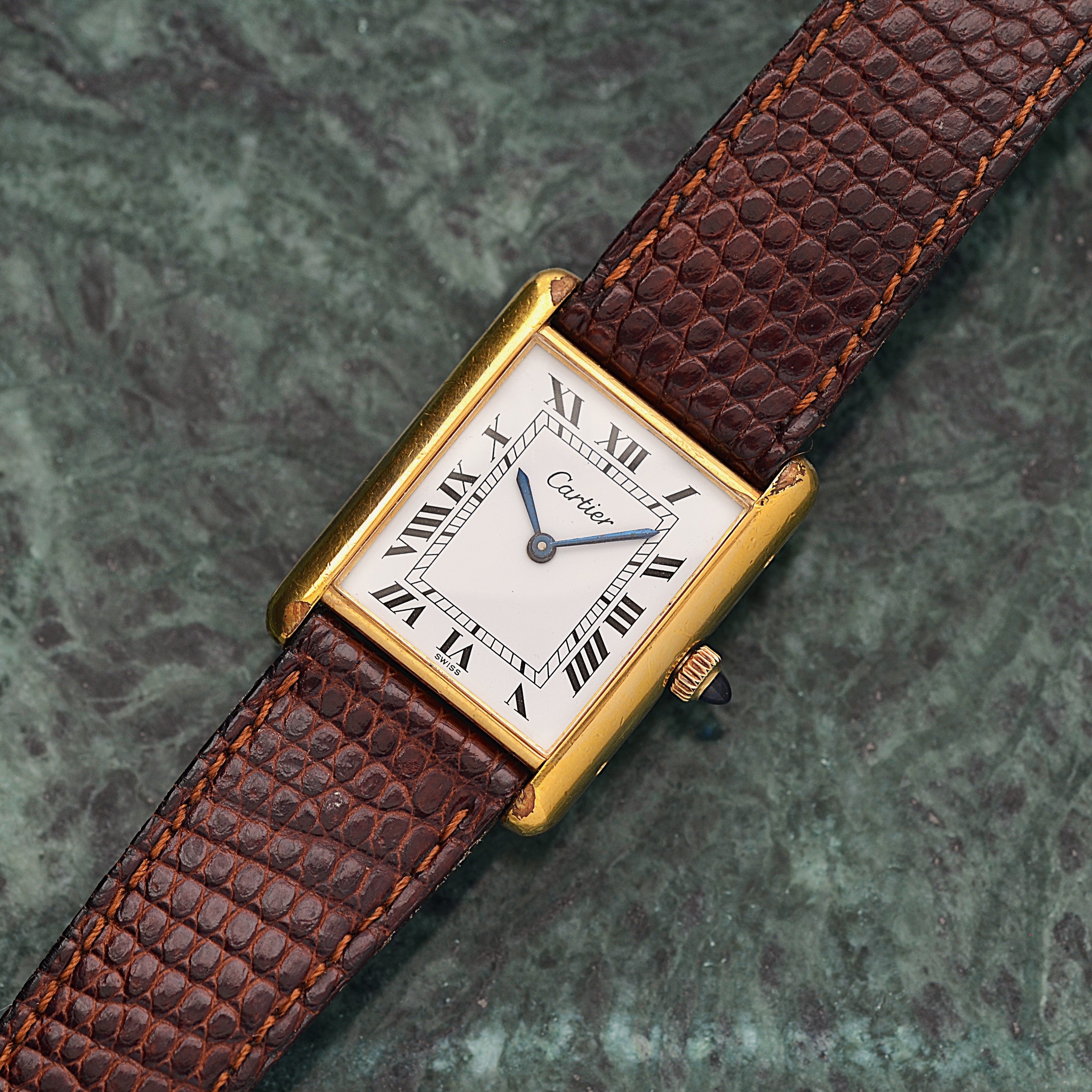 【Cartier】カルティエ プレマストタンクLM 手巻き 欧州仕様 純正クラシックバックル付き