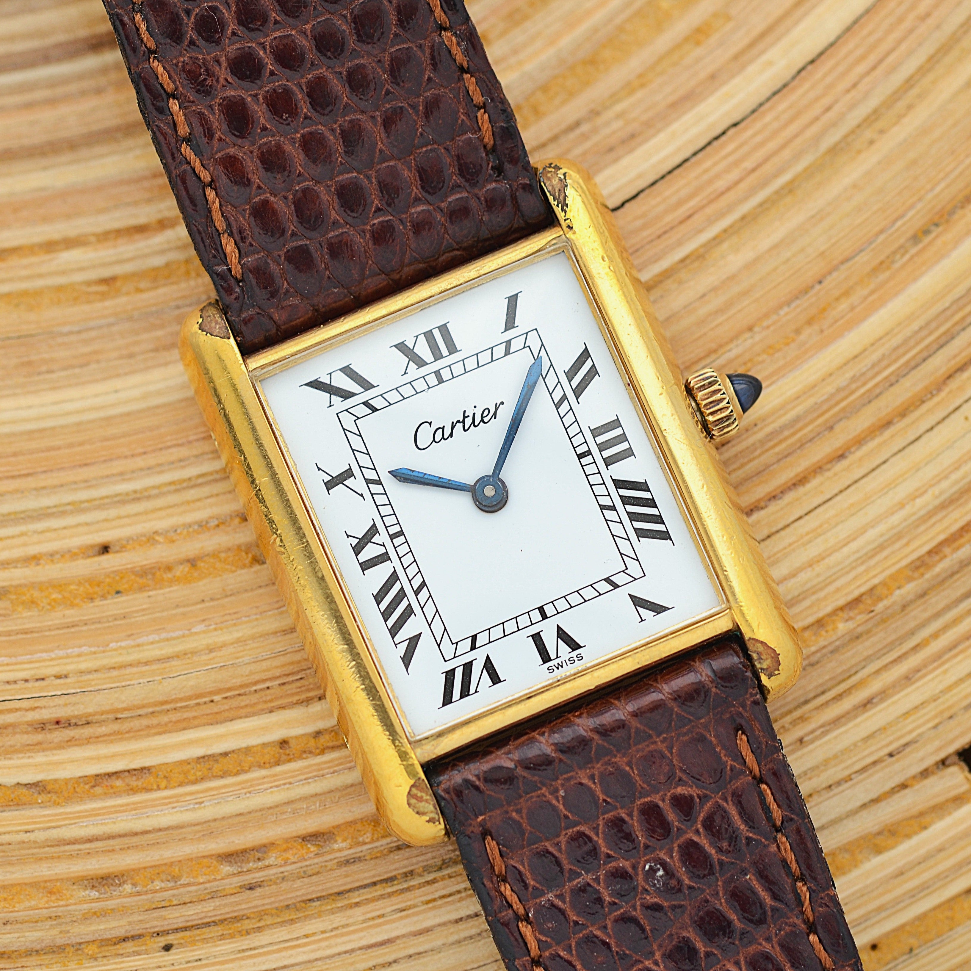 【Cartier】カルティエ プレマストタンクLM 手巻き 欧州仕様 純正クラシックバックル付き