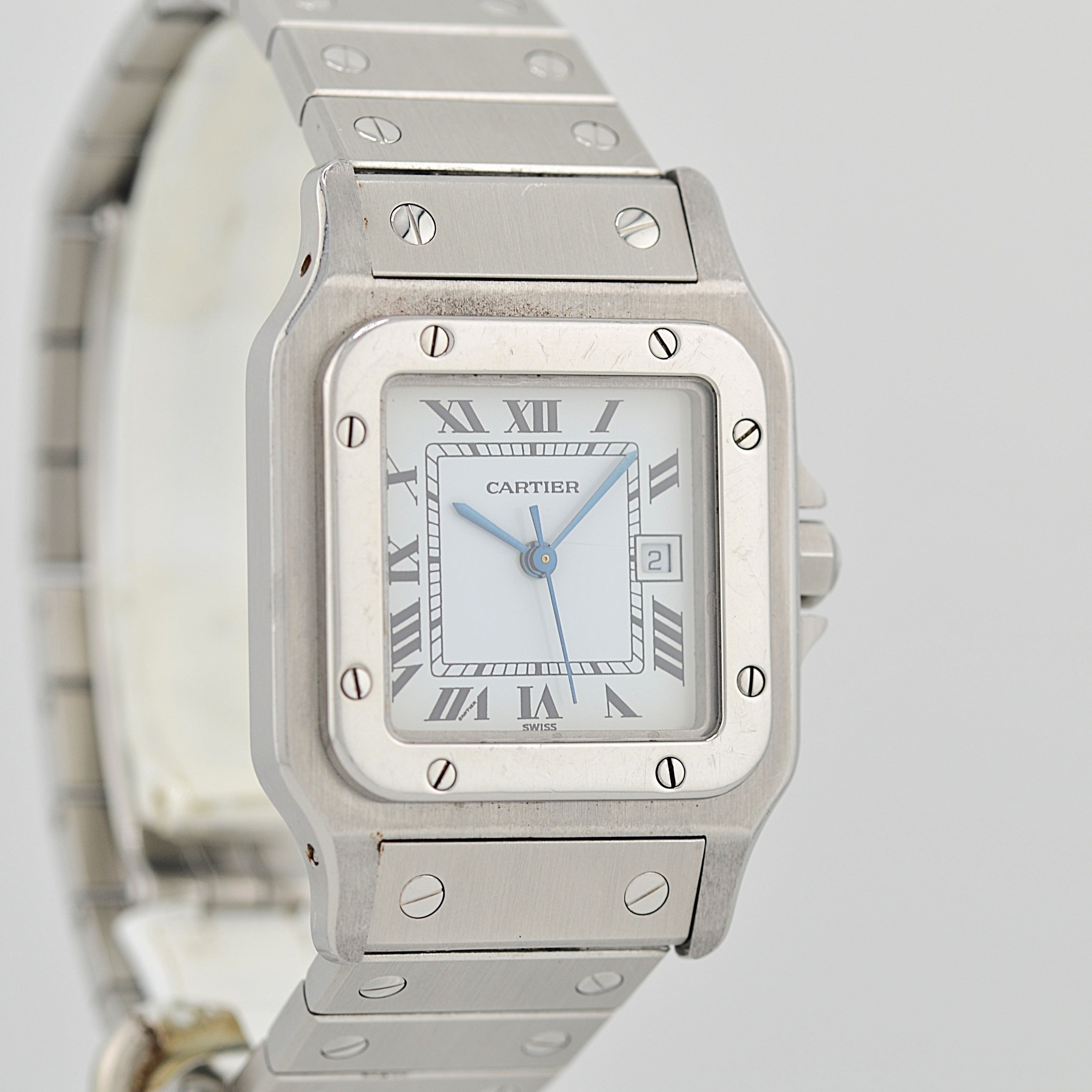 【Cartier】カルティエ サントスカレ LM ステンレス 両開きバックル