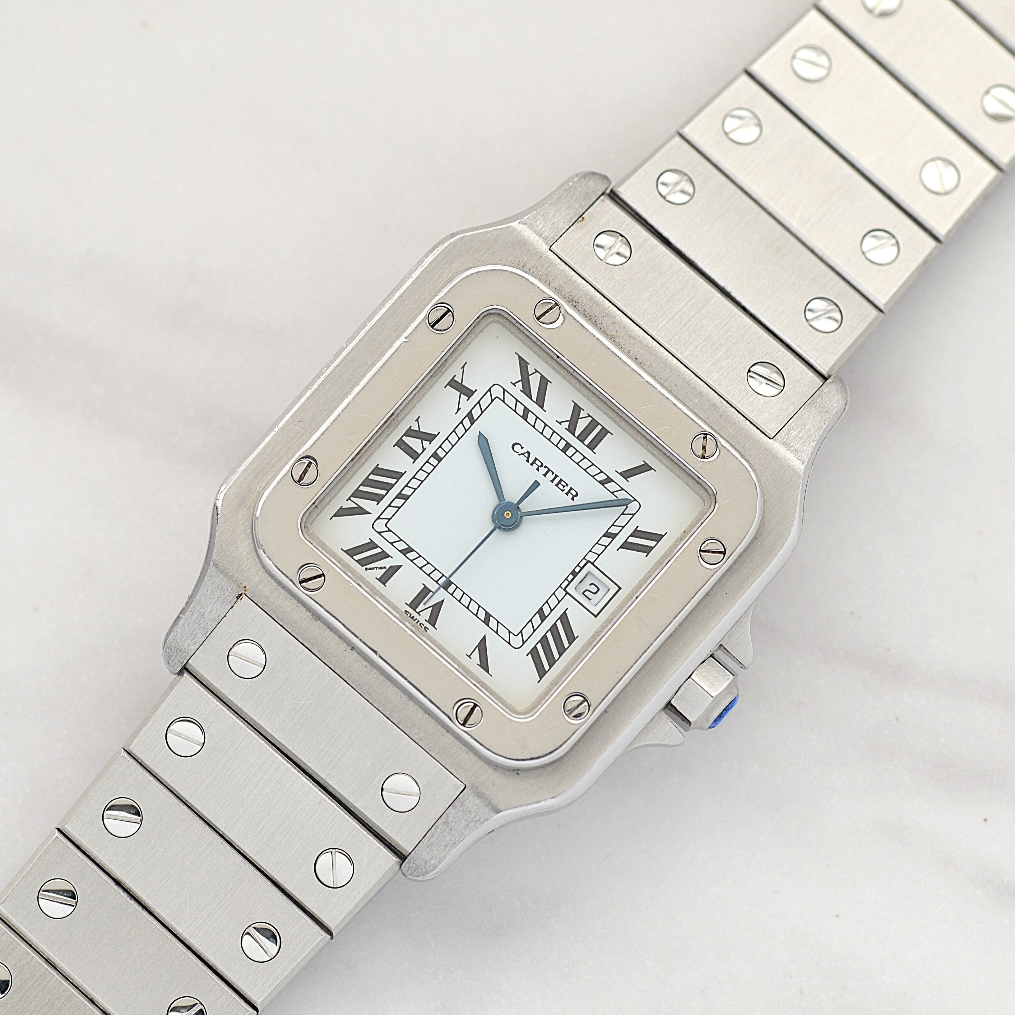 【Cartier】カルティエ サントスカレ LM ステンレス 両開きバックル