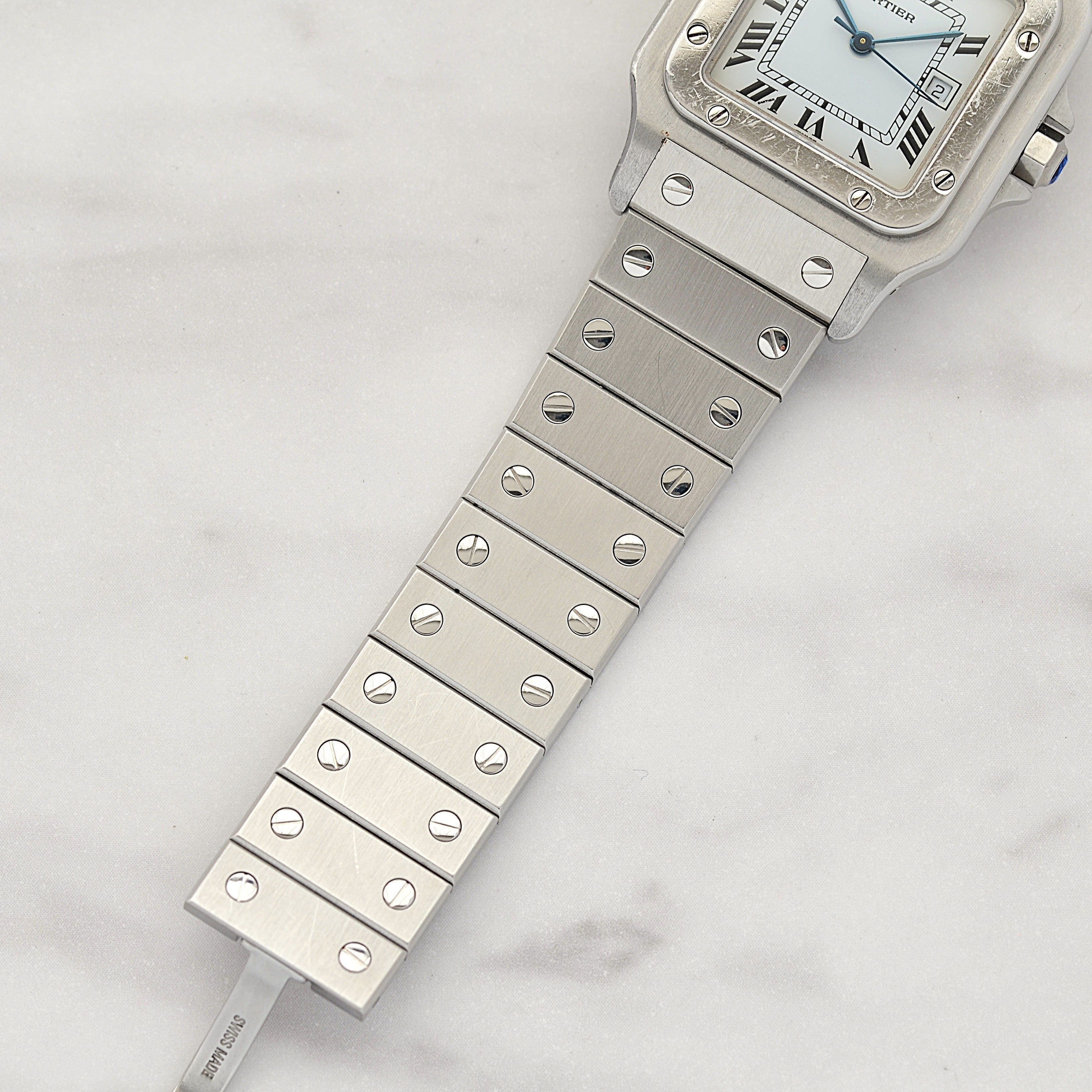 【Cartier】カルティエ サントスカレ LM ステンレス 両開きバックル