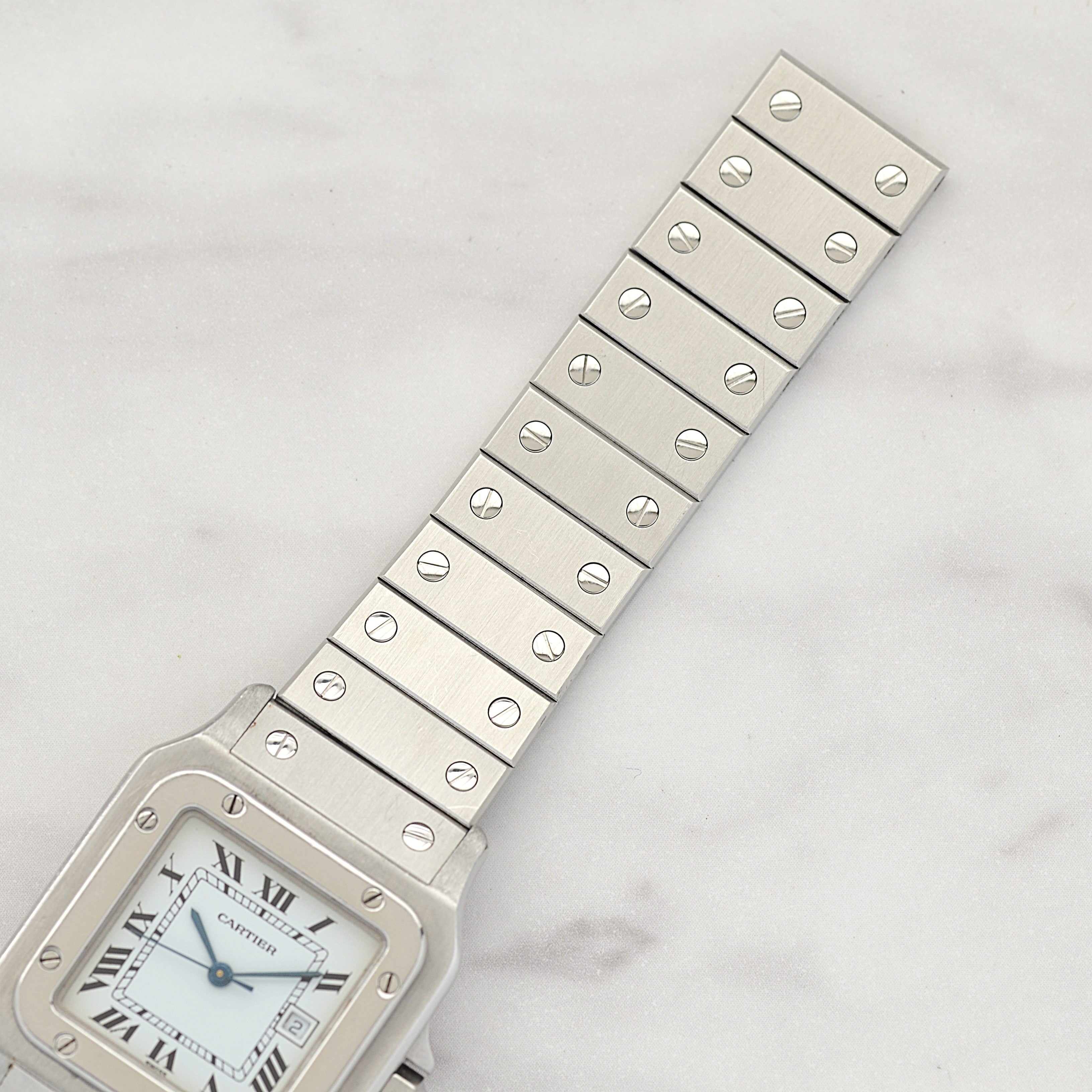 【Cartier】カルティエ サントスカレ LM ステンレス 両開きバックル