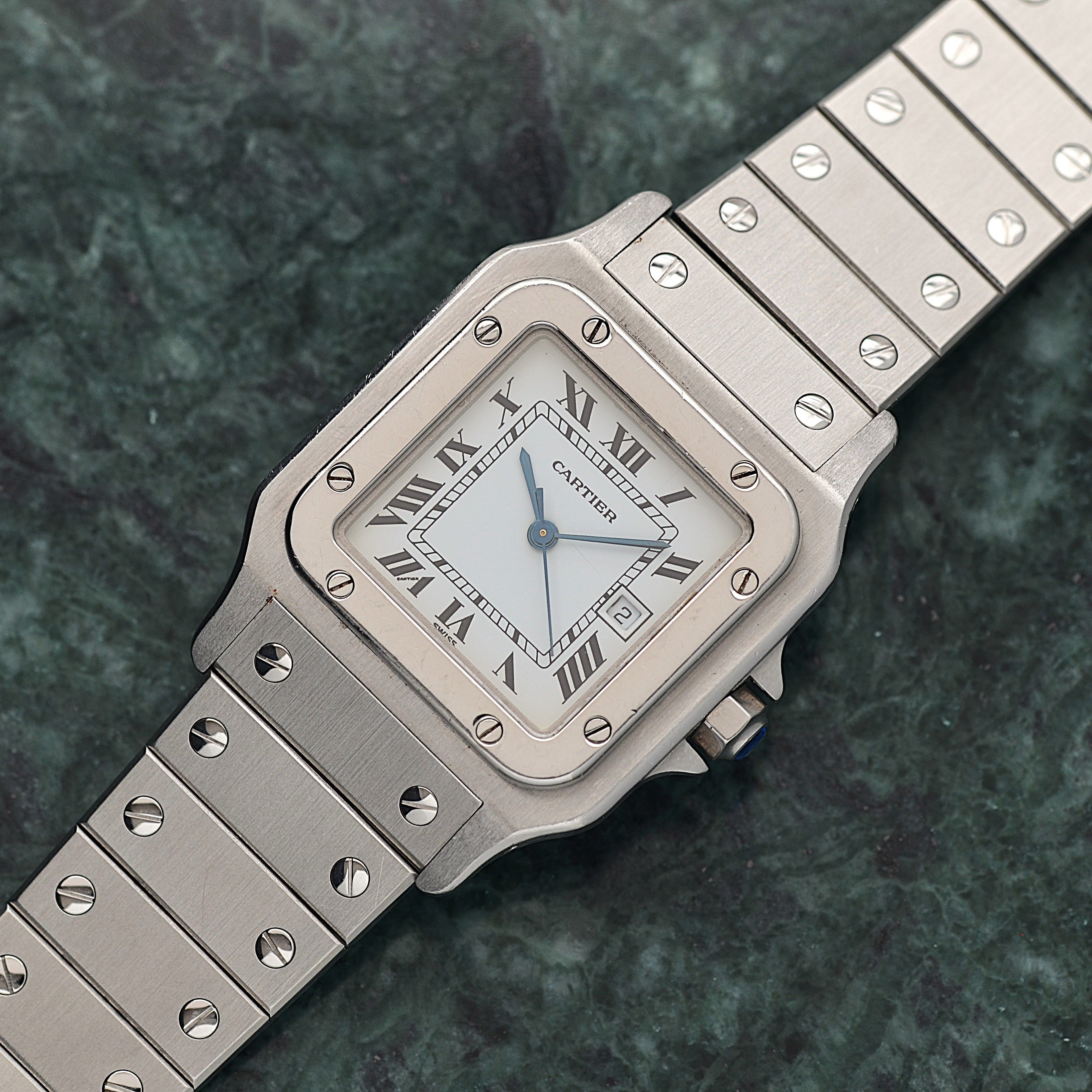 【Cartier】カルティエ サントスカレ LM ステンレス 両開きバックル