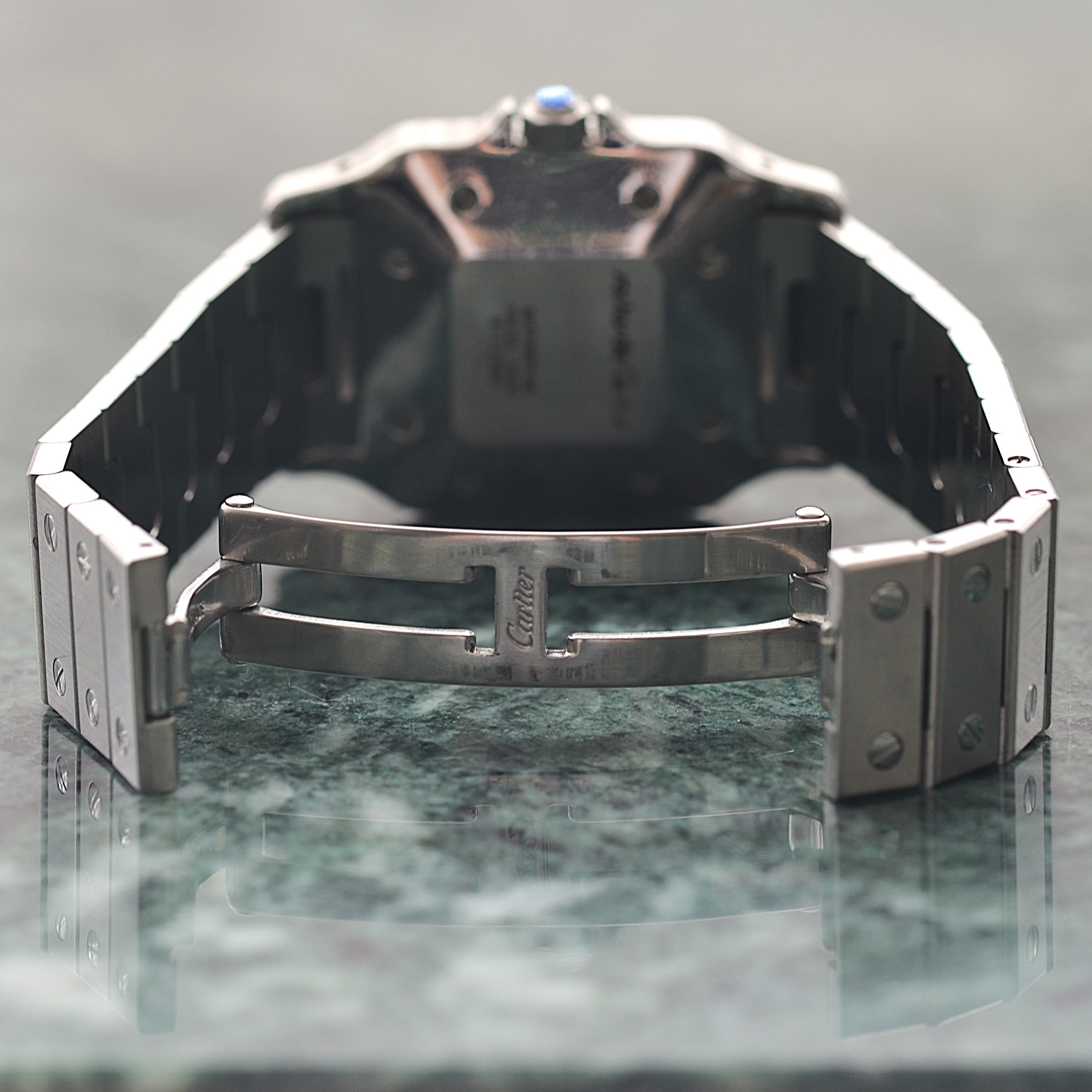 【Cartier】カルティエ サントスカレ LM ステンレス 両開きバックル