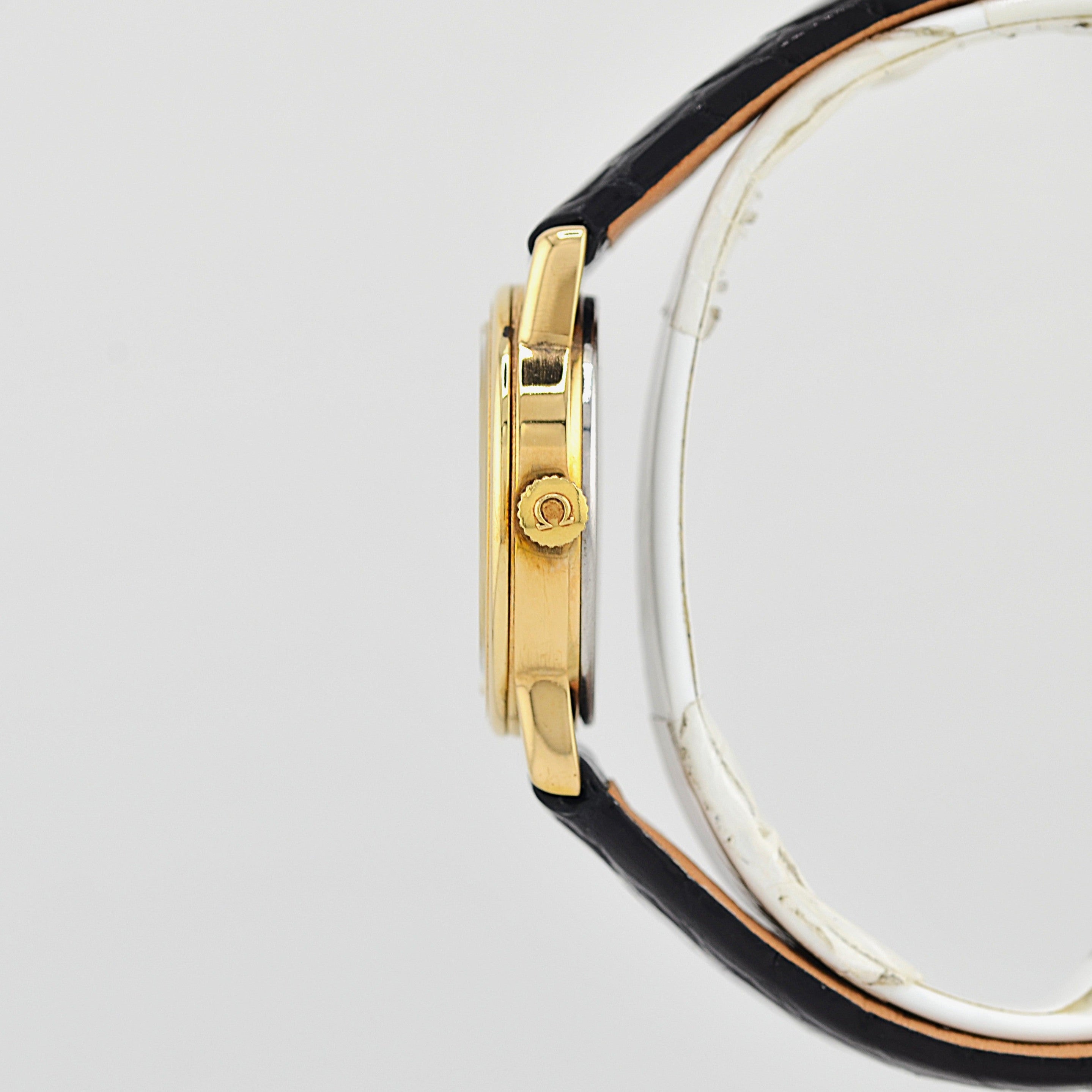 【OMEGA】Omega De Ville GP Round Gold Upright Roman with Original Buckle