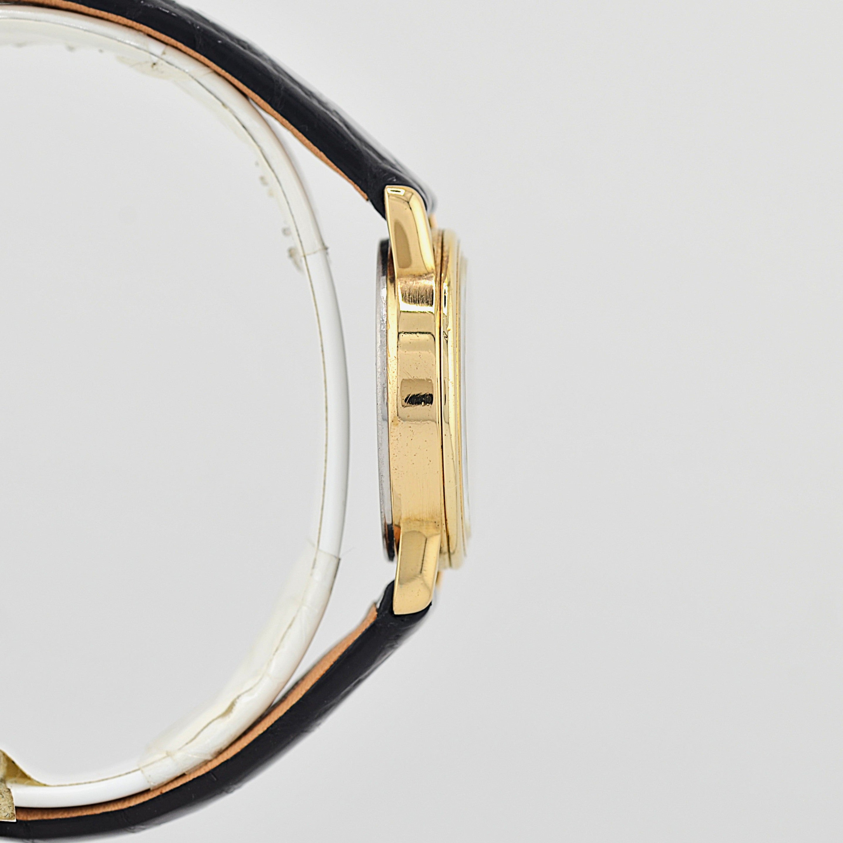 【OMEGA】Omega De Ville GP Round Gold Upright Roman with Original Buckle
