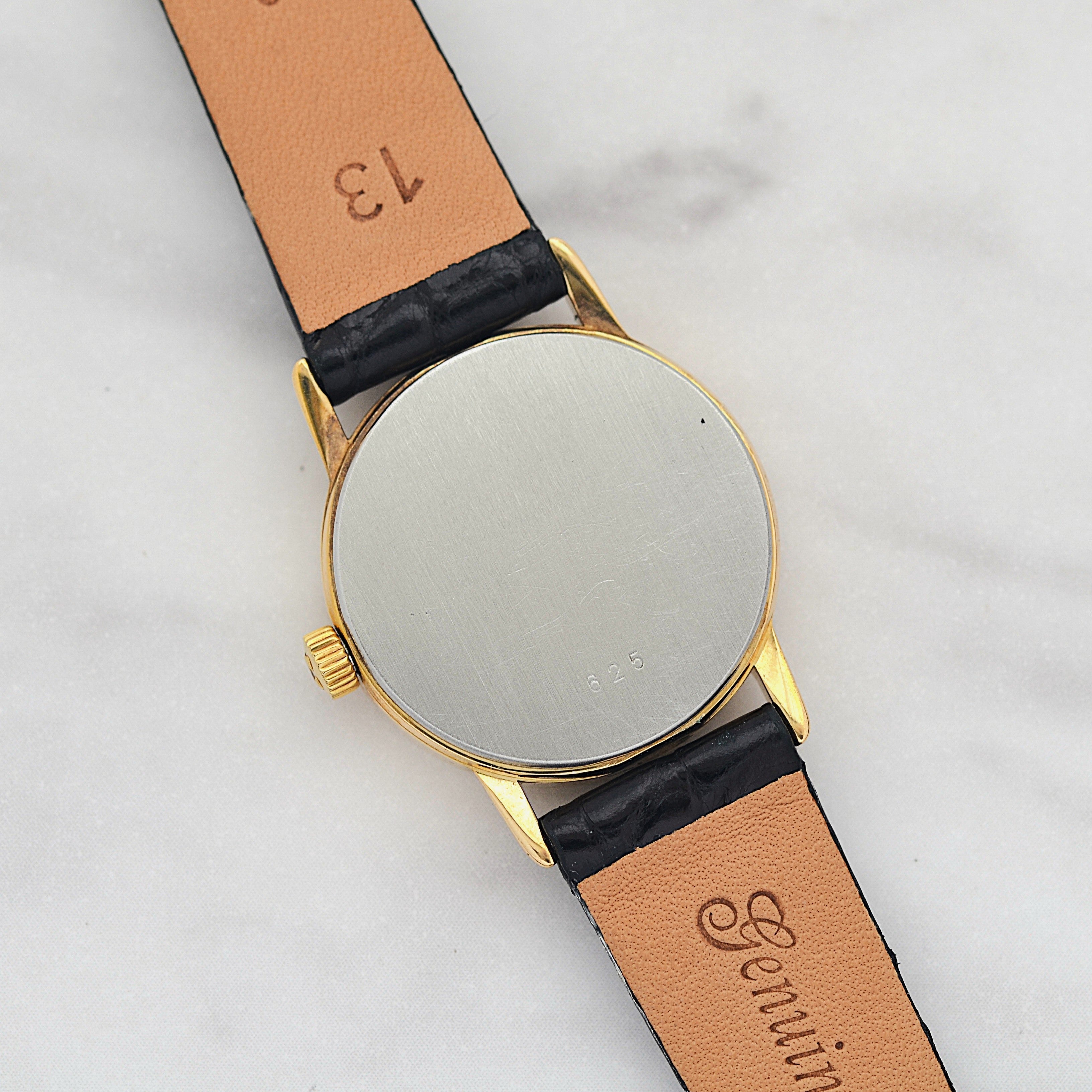 【OMEGA】Omega De Ville GP Round Gold Upright Roman with Original Buckle
