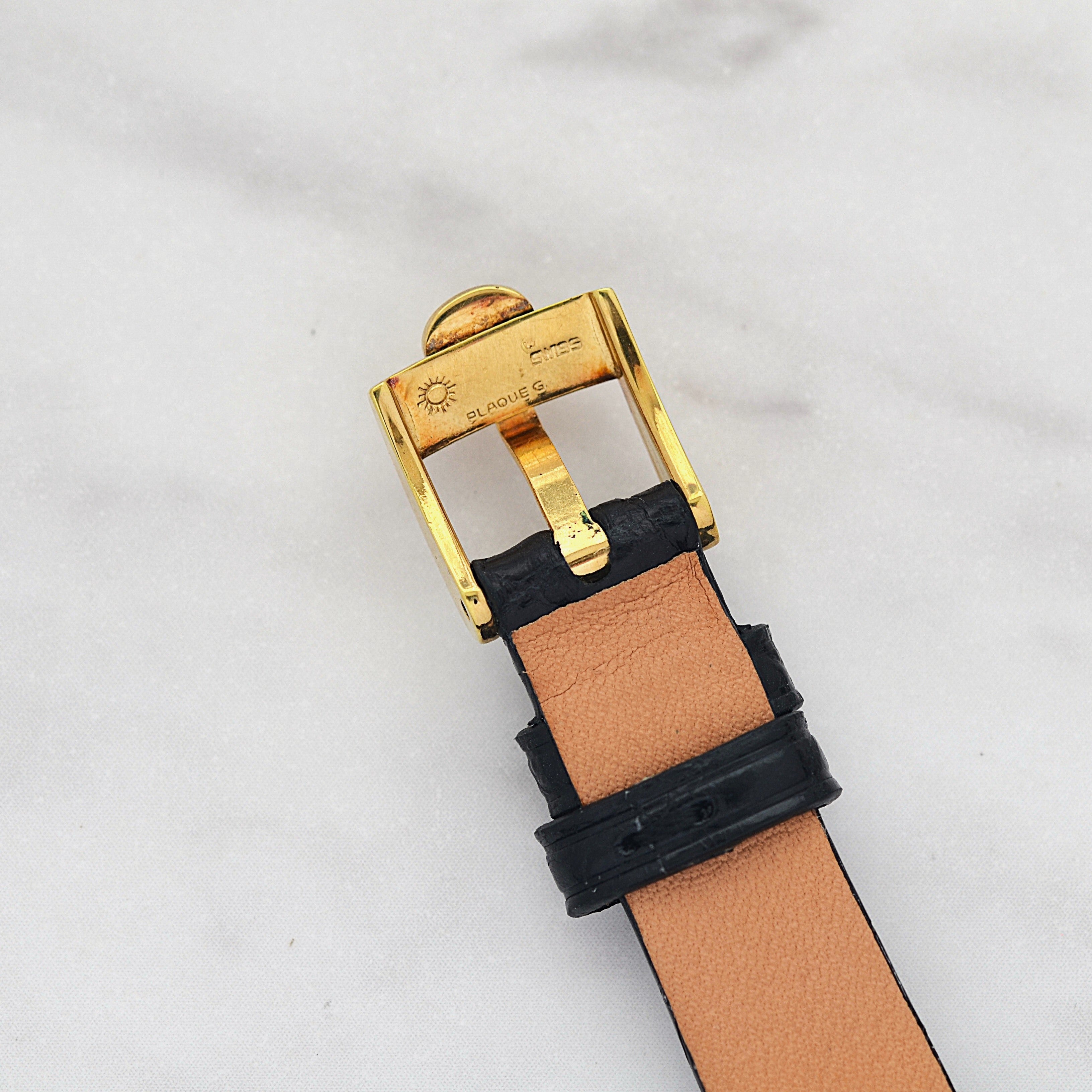 【OMEGA】Omega De Ville GP Round Gold Upright Roman with Original Buckle
